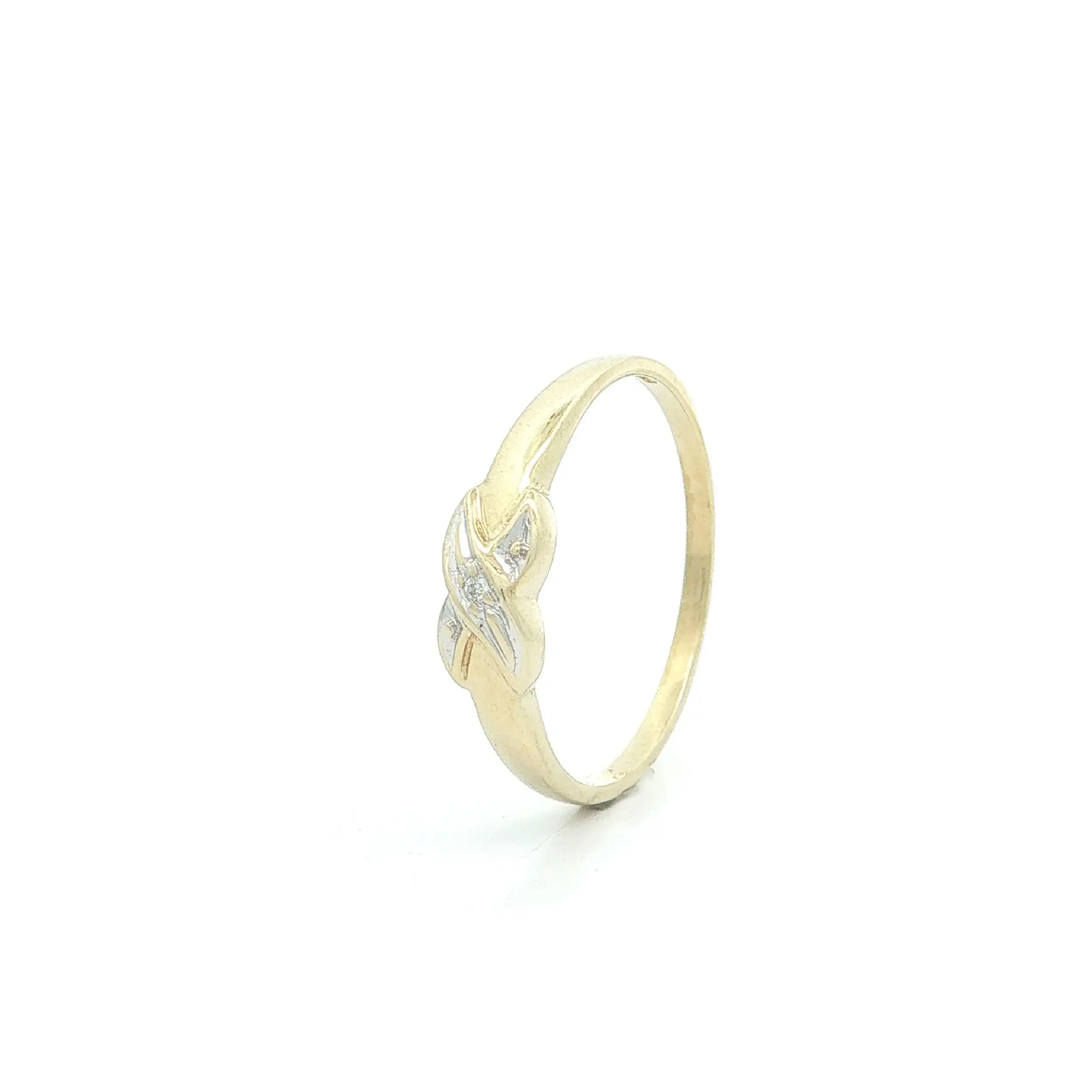 Ring Bicolor mit Diamant, graviert mit 0,005ct