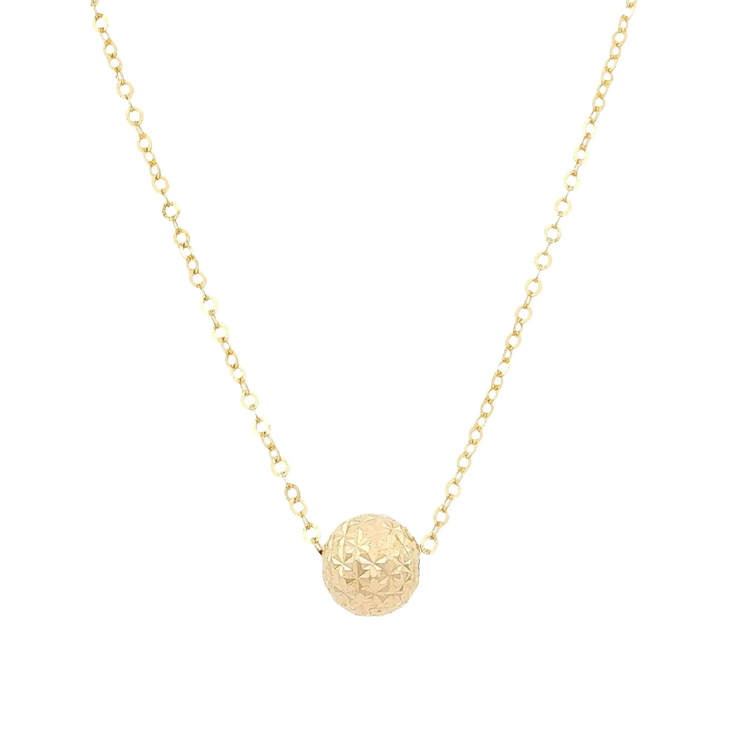 Kette Gelbgold mit Kugelanhänger diamantiert