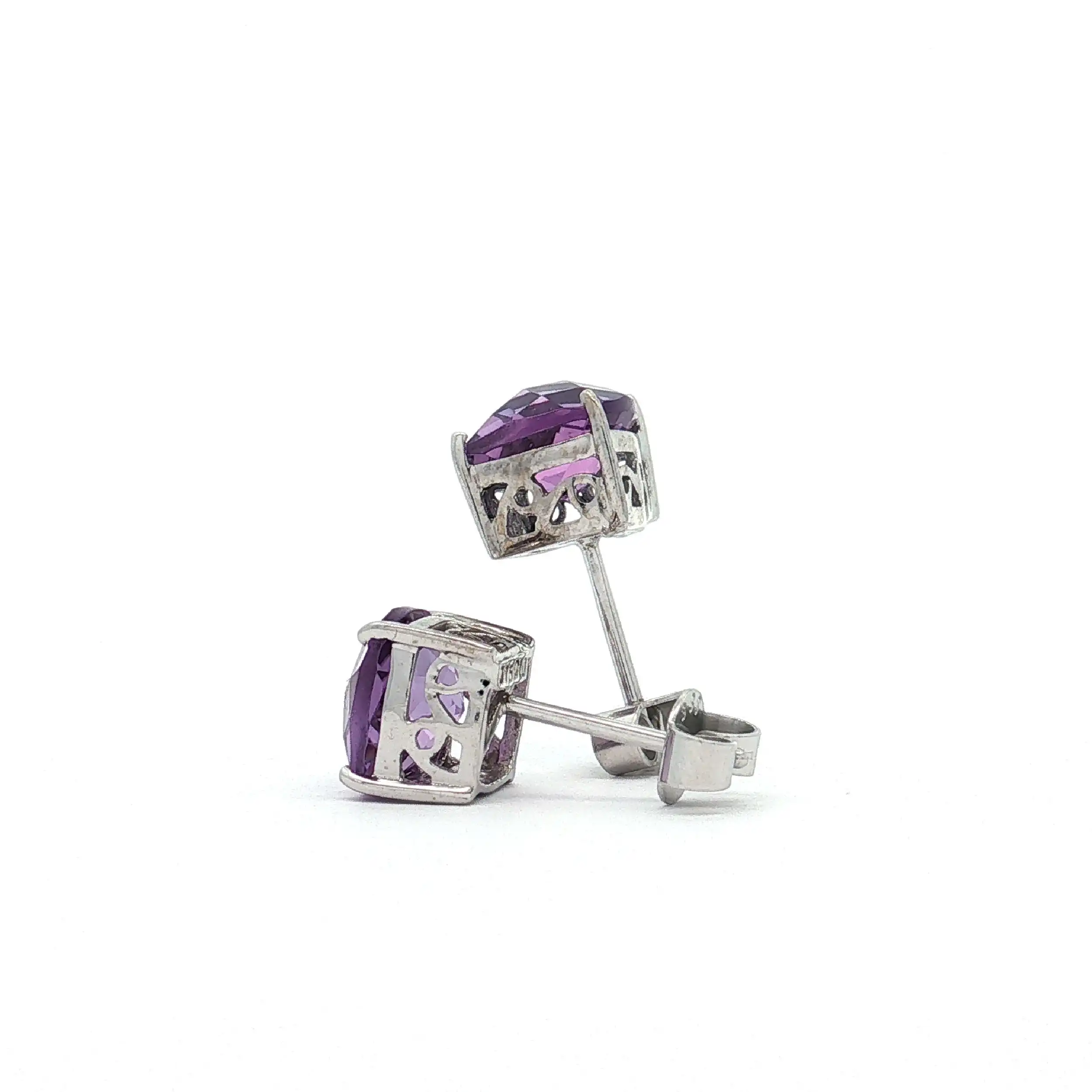 Ohrringe Weißgold mit Amethyst
