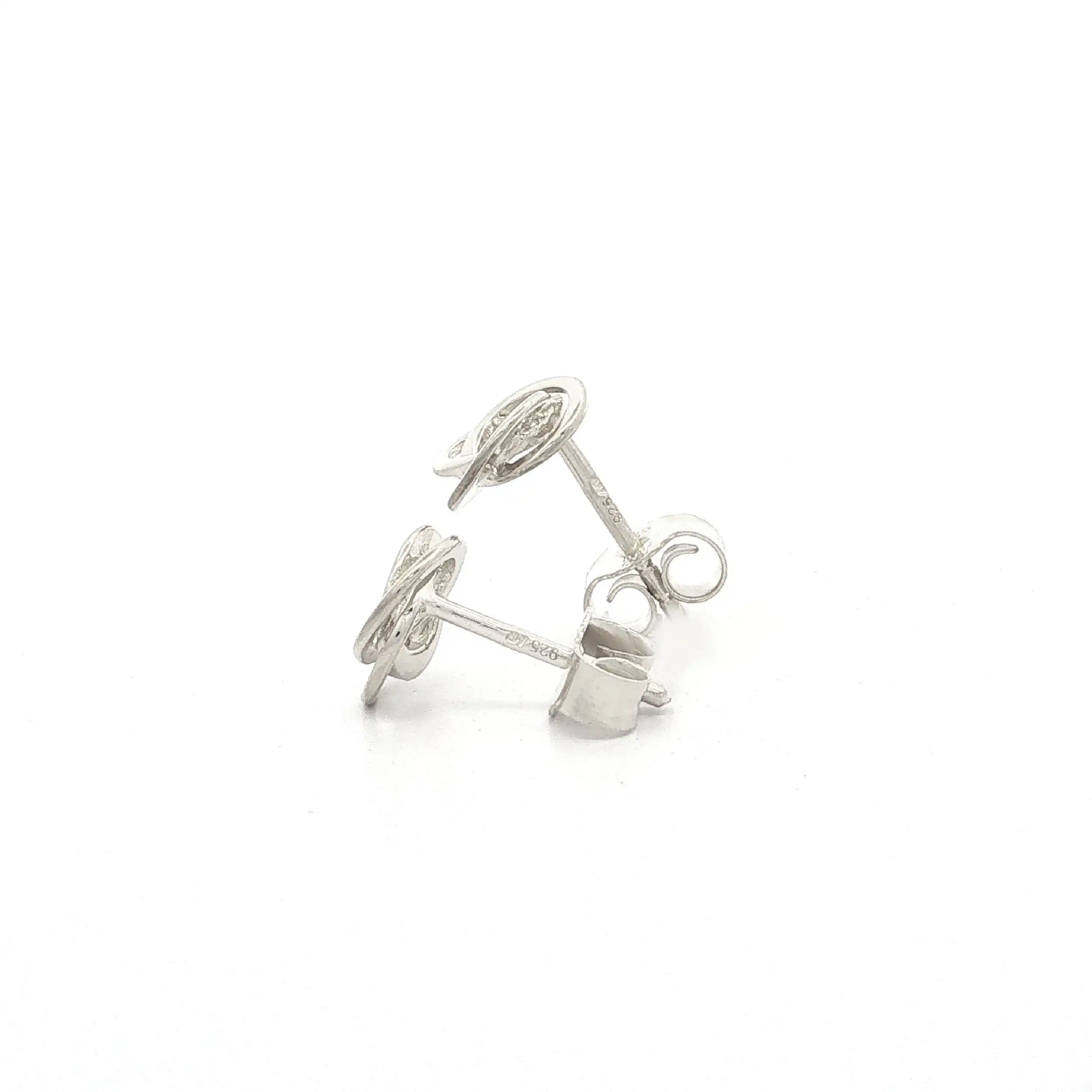 Silberohrstecker Knoten flach