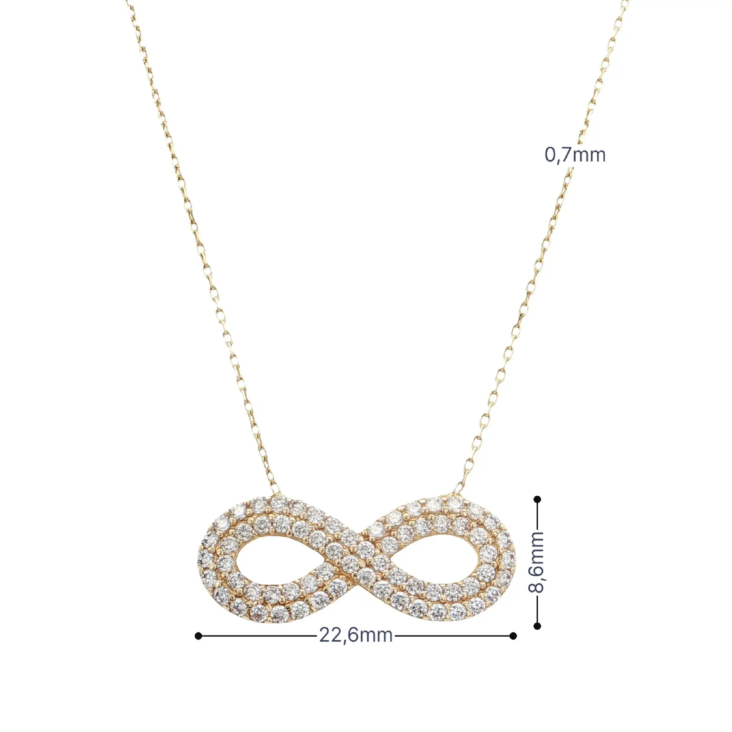 Kette Gelbgold "Unendlichkeit" mit Zirkonia Kette Gelbgold "Unendlichkeit" mit Zirkonia