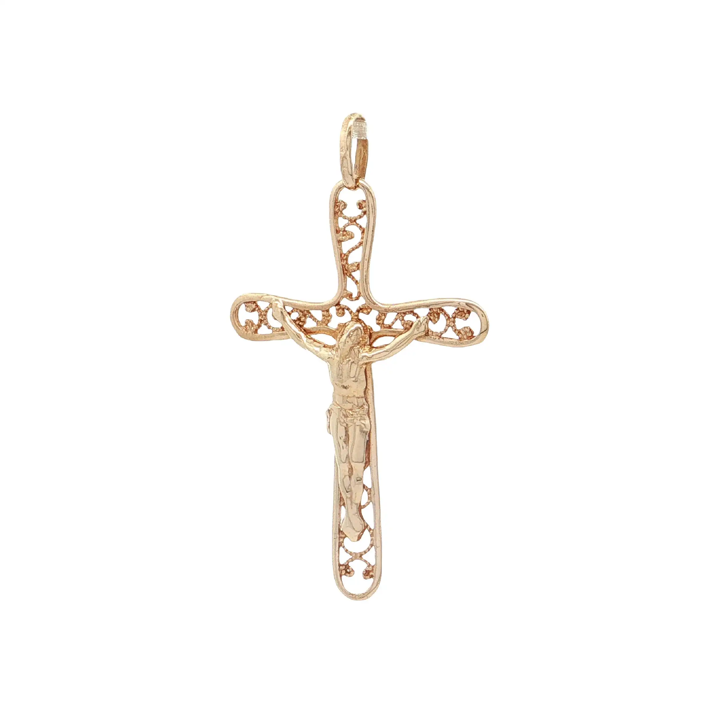 Kreuzanhänger mit Jesus Gelbgold Kreuzanhänger mit Jesus Gelbgold