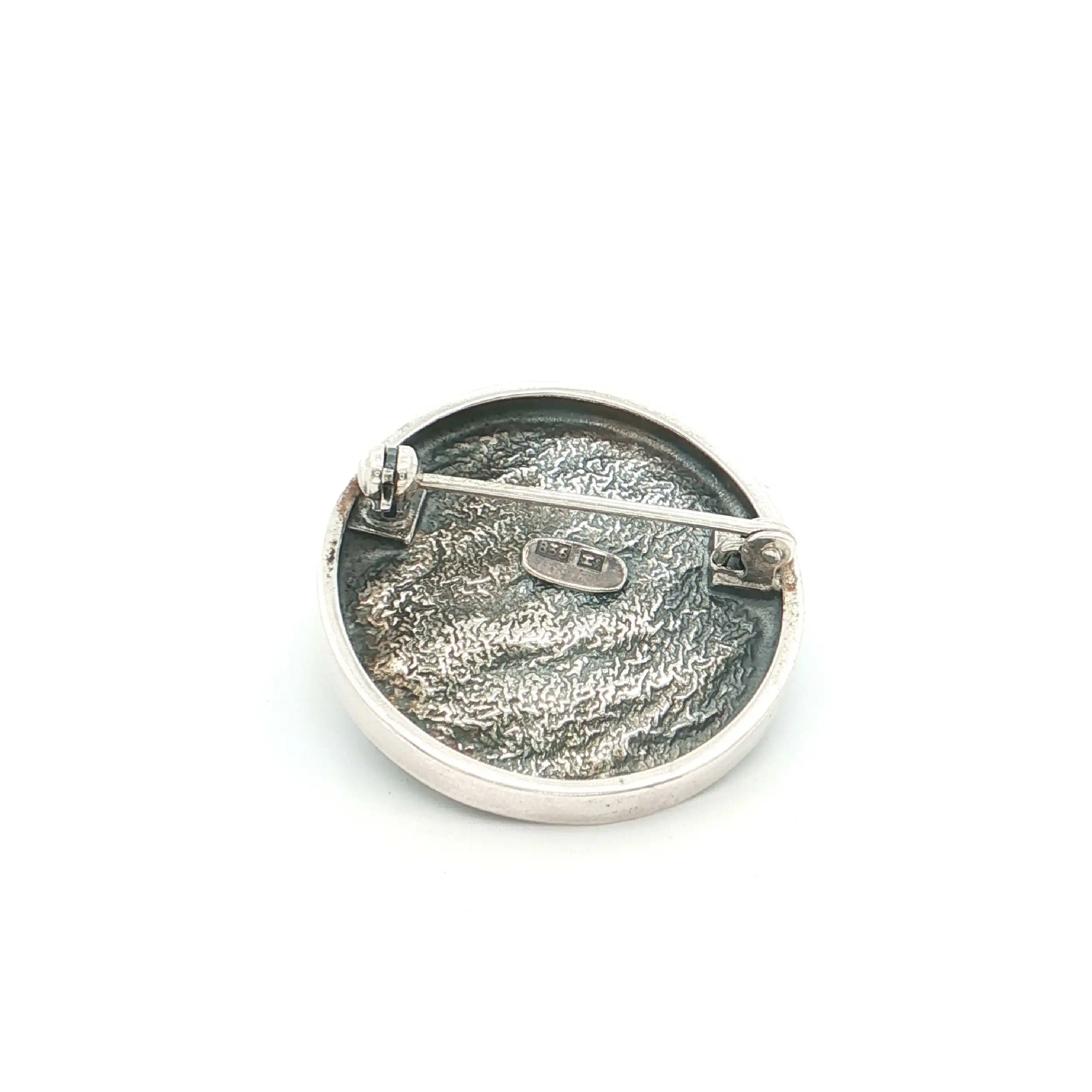 Brosche Silber mit Amethyst Cabochon