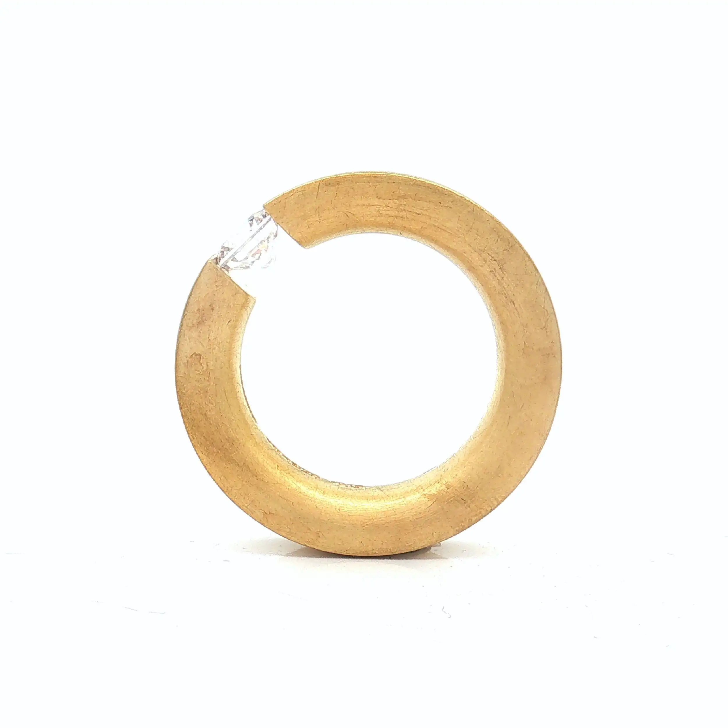 Spannring Silber Niessing "Musterring" Flach mit Zirkonia