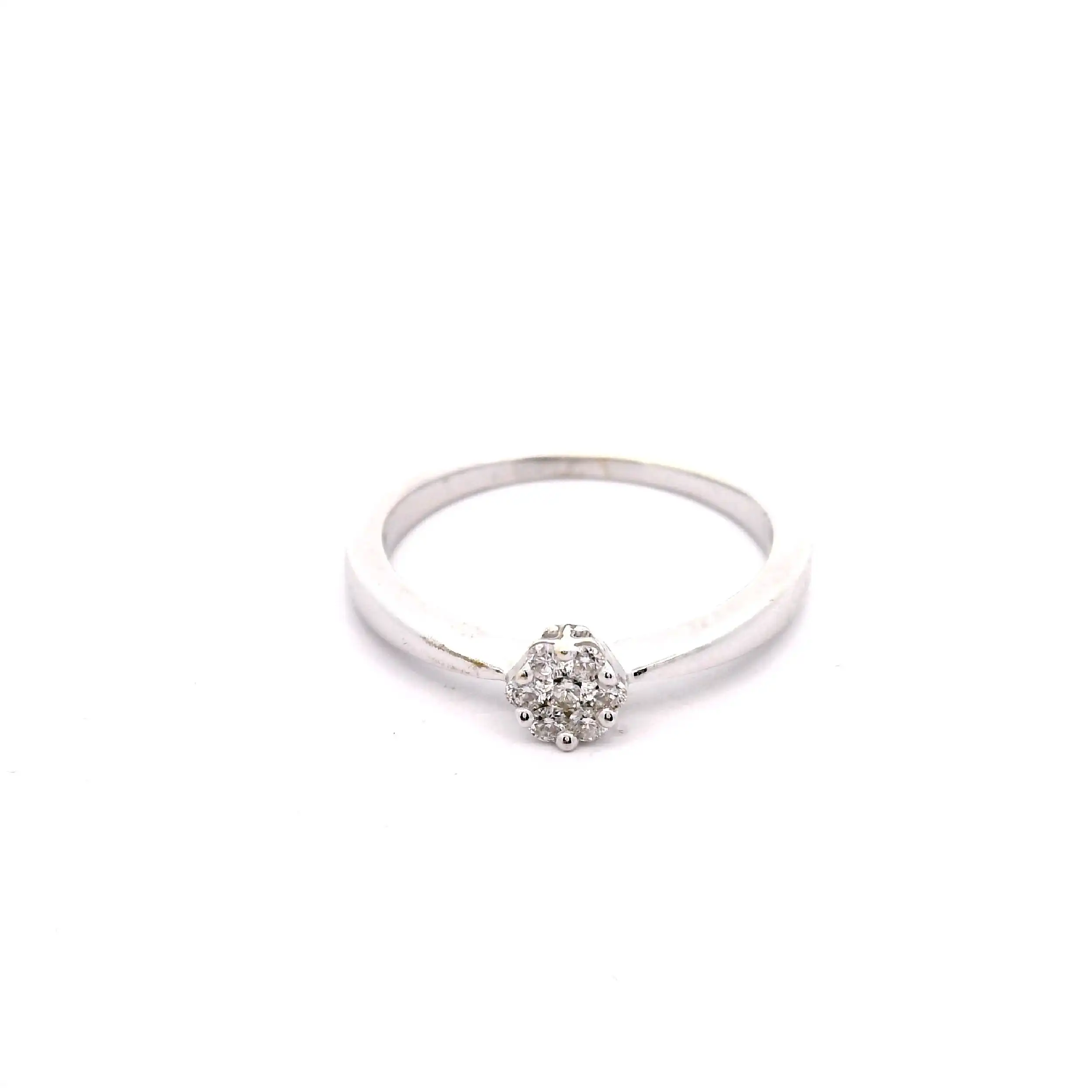 Ring Weißgold mit Brillanten Christ , graviert mit 0,12ct W/Si Ring Weißgold mit Brillanten Christ , graviert mit 0,12ct W/Si
