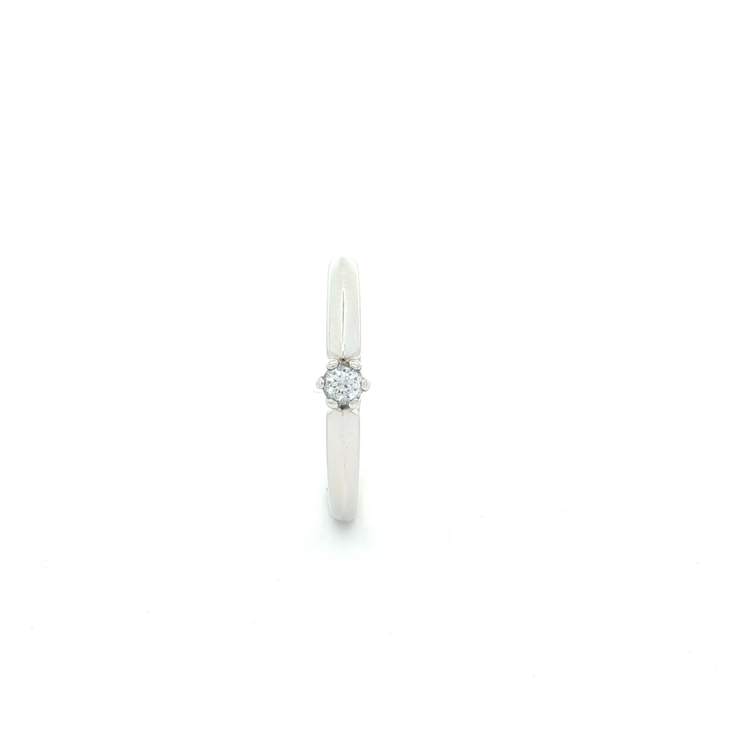 Ring Weißgold "Christ" mit Brillant, graviert mit 0,10ct W/Si Ring Weißgold "Christ" mit Brillant, graviert mit 0,10ct W/Si