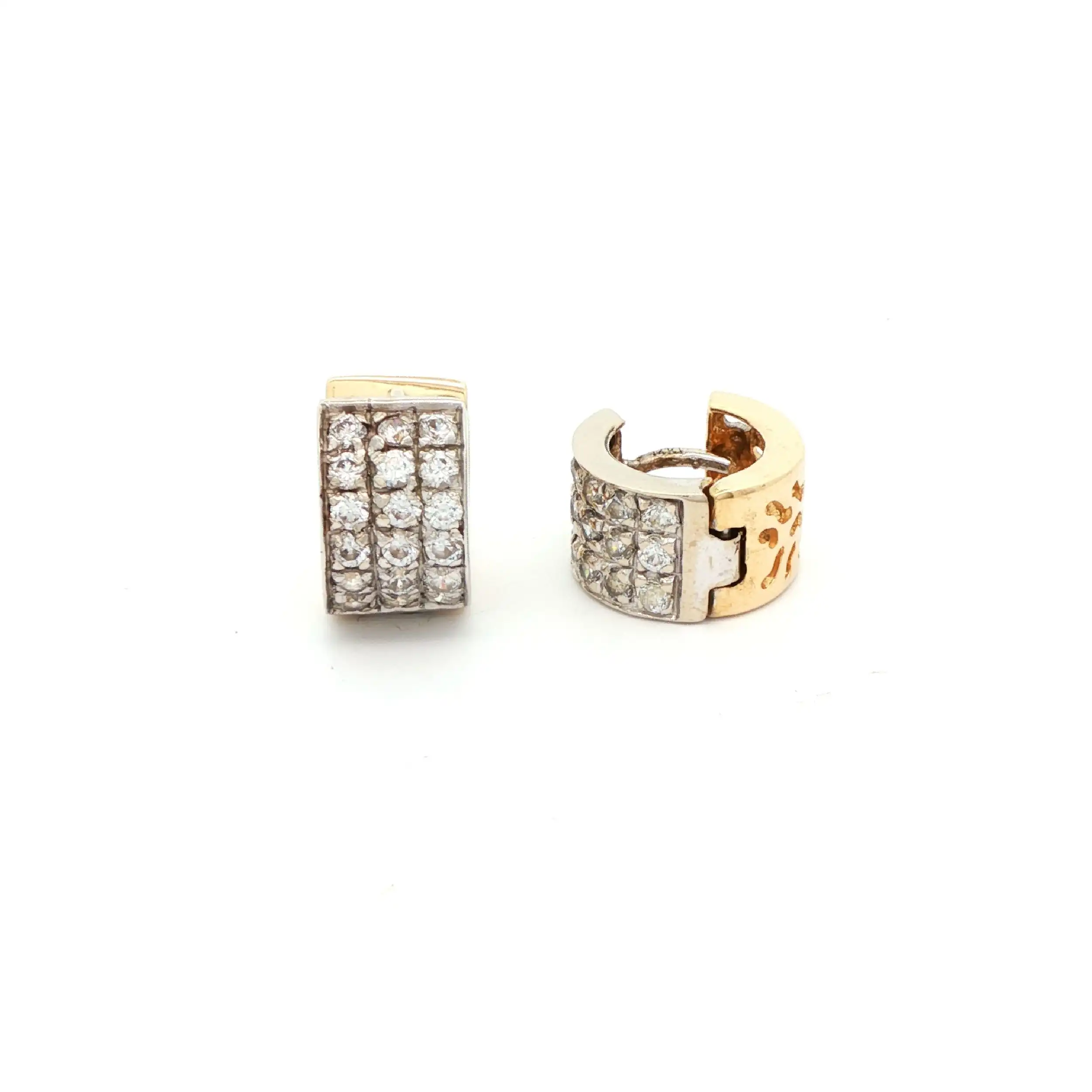 Creolen Bicolor mit Zirkonia Creolen Bicolor mit Zirkonia