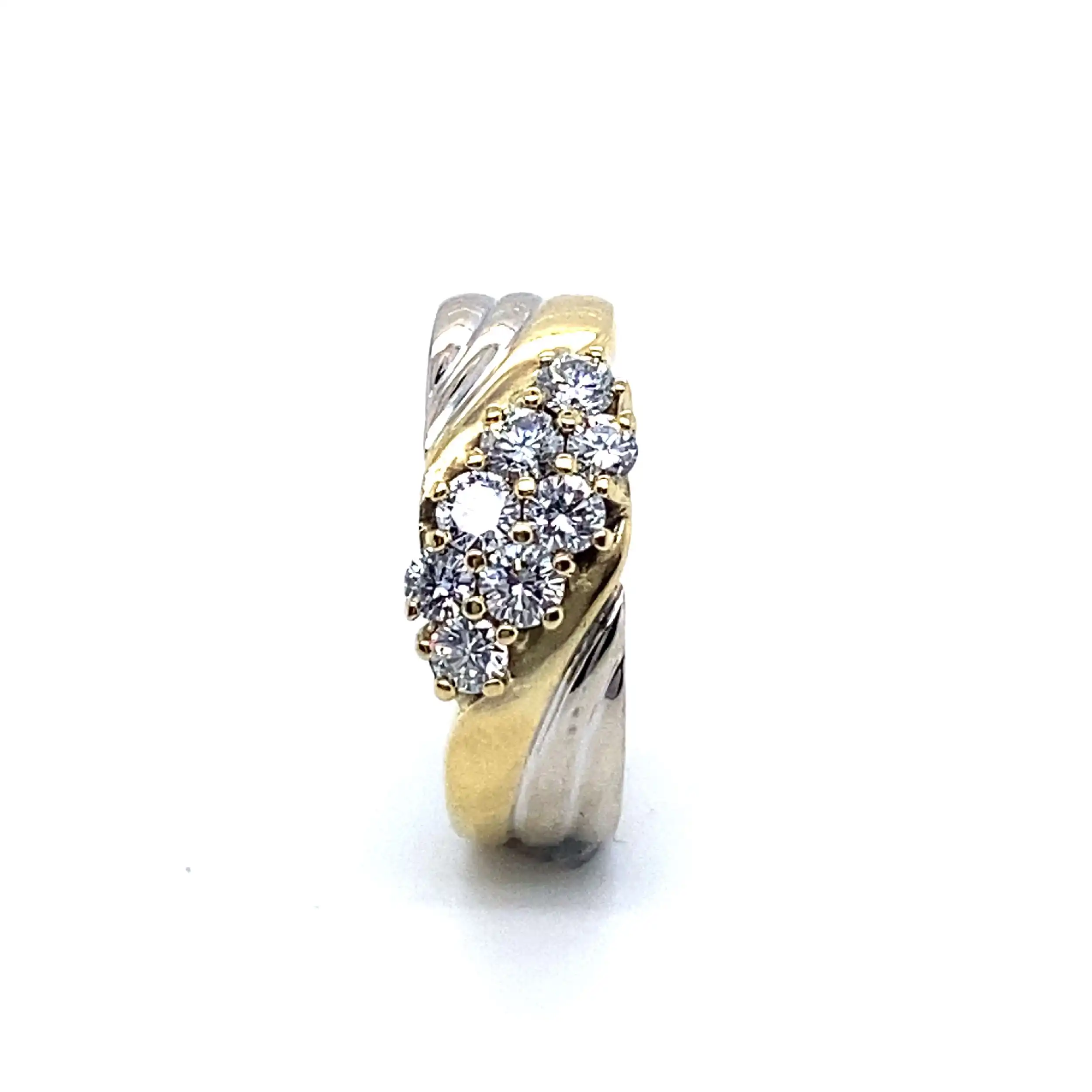Ring Bicolor Brillanten, graviert mit 0,72ct Ring Bicolor Brillanten, graviert mit 0,72ct