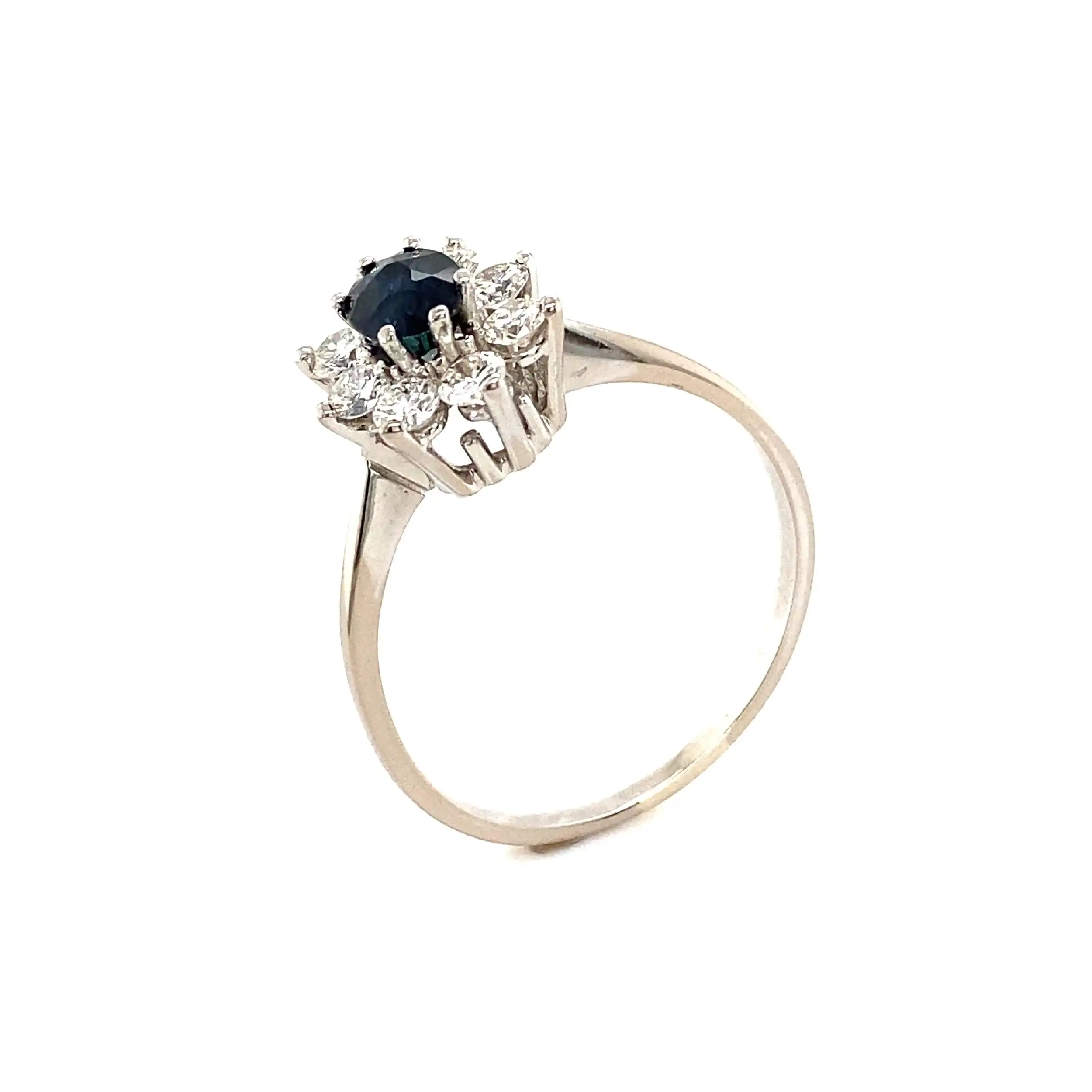 Ring Weißgold mit Saphir & Brillanten Ring Weißgold mit Saphir & Brillanten