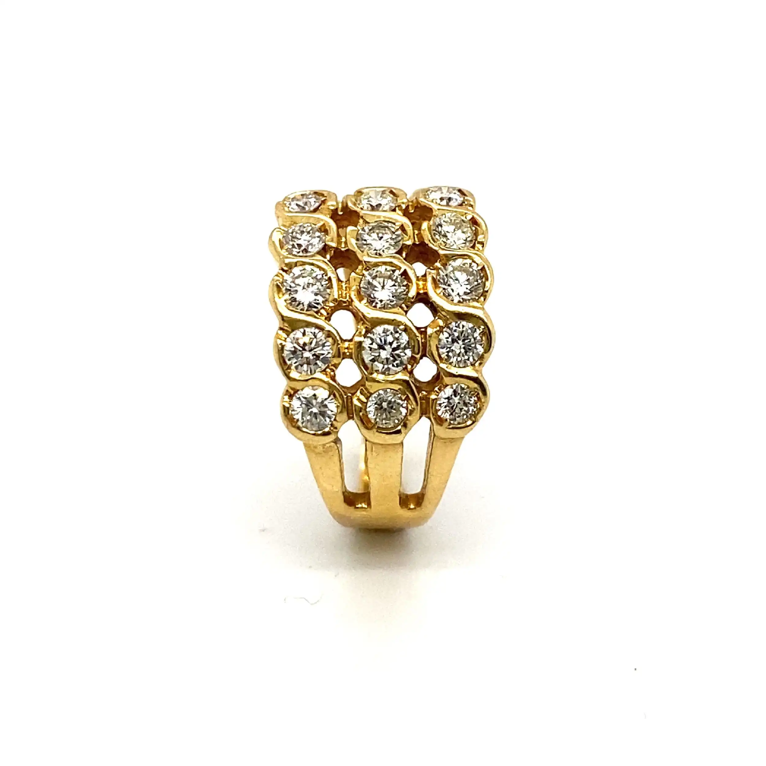 Ring Gelbgold mit 15 Brillanten Ring Gelbgold mit 15 Brillanten