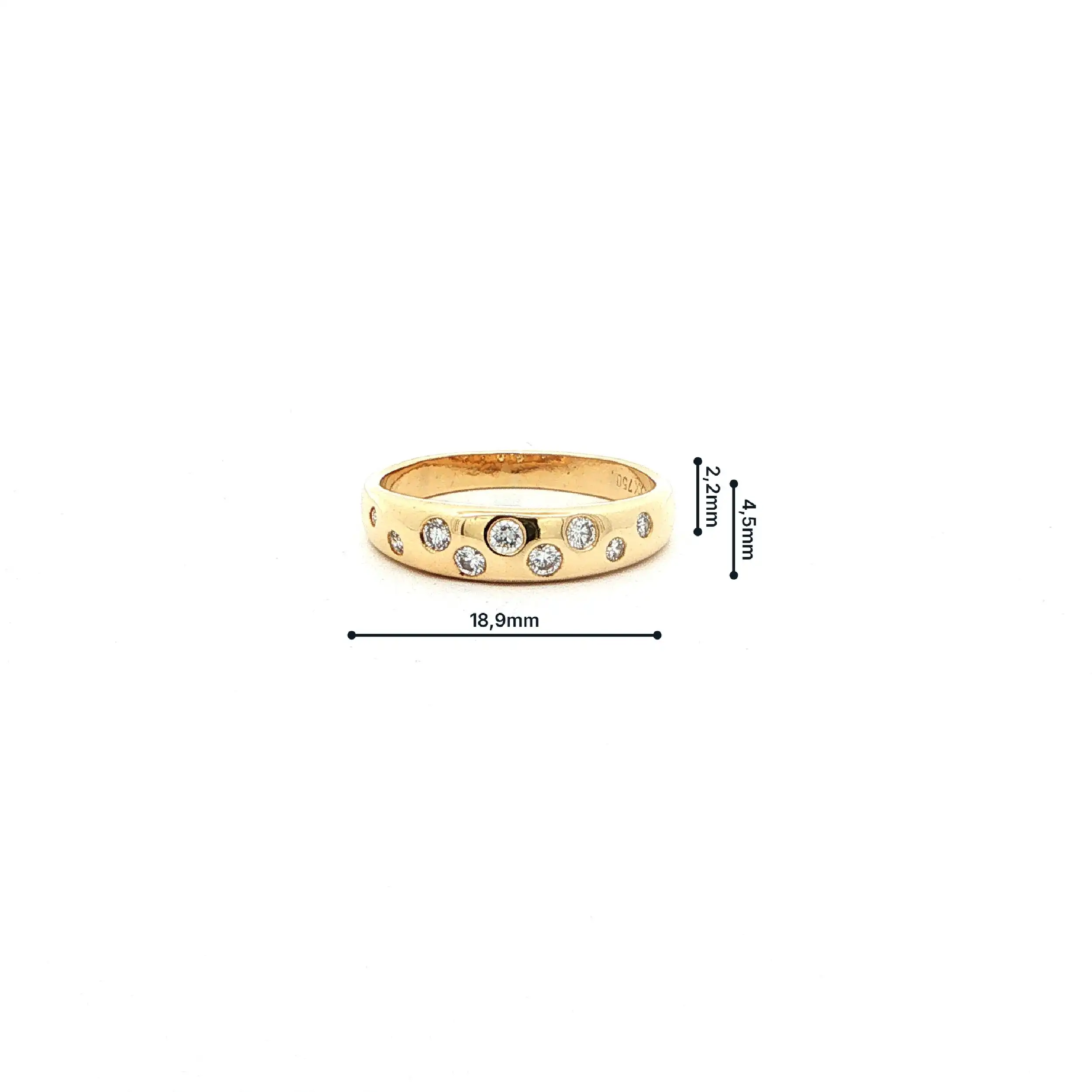 Ring Gelbgold mit Brillanten, graviert mit 0,24ct.