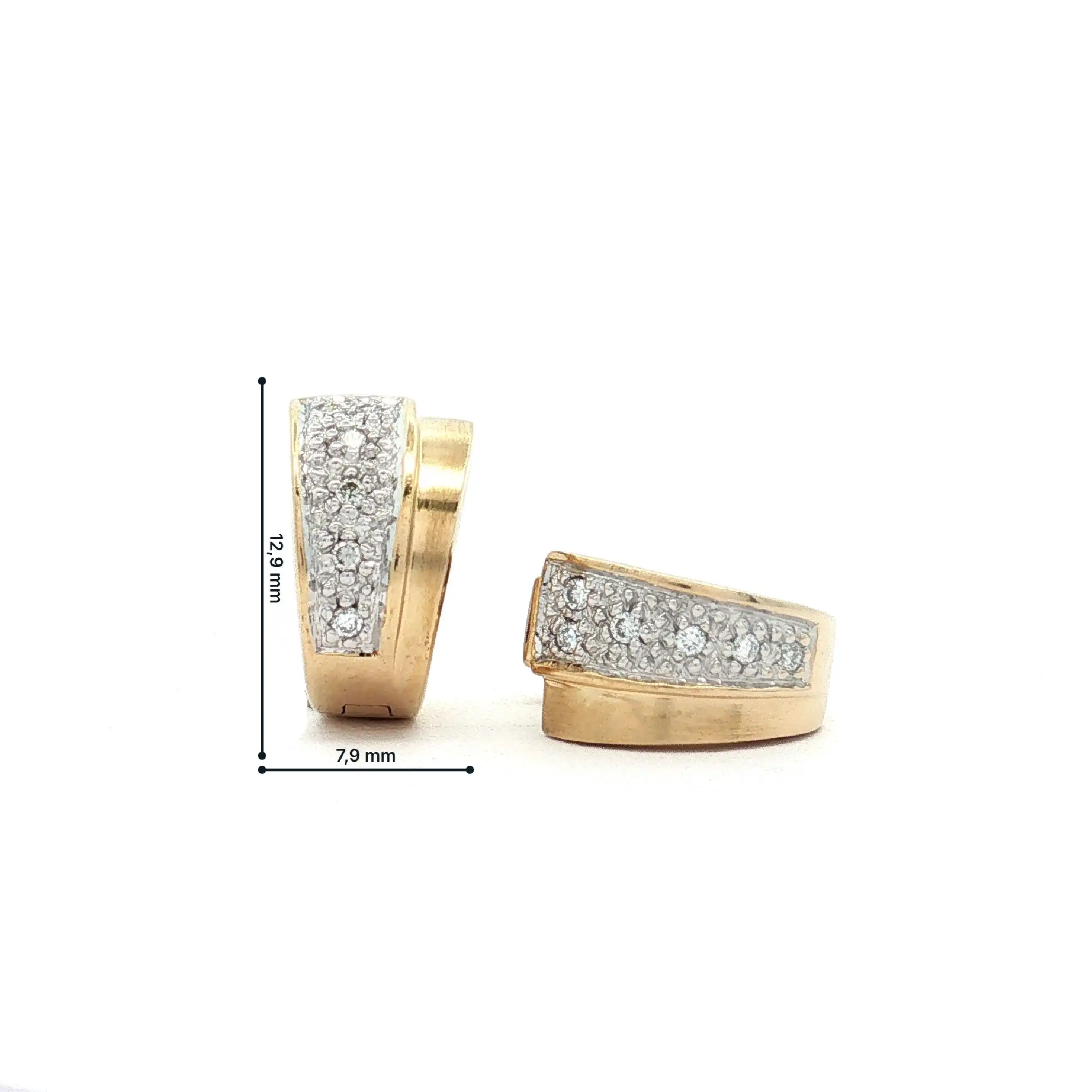 Creolen Bicolor mit Brillanten, graviert mit 0,12ct Creolen Bicolor mit Brillanten, graviert mit 0,12ct
