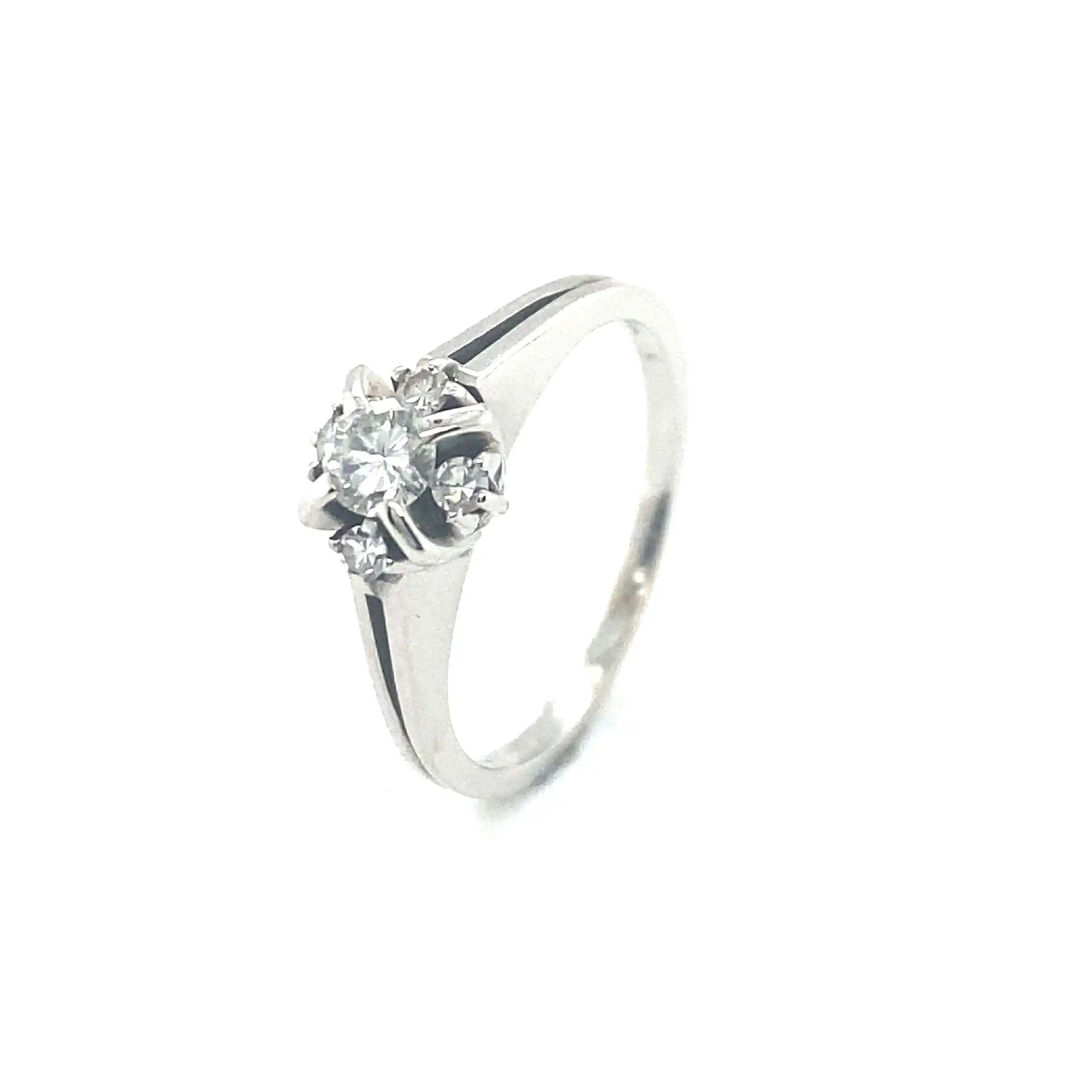 Ring Weißgold mit Brillant und Diamanten