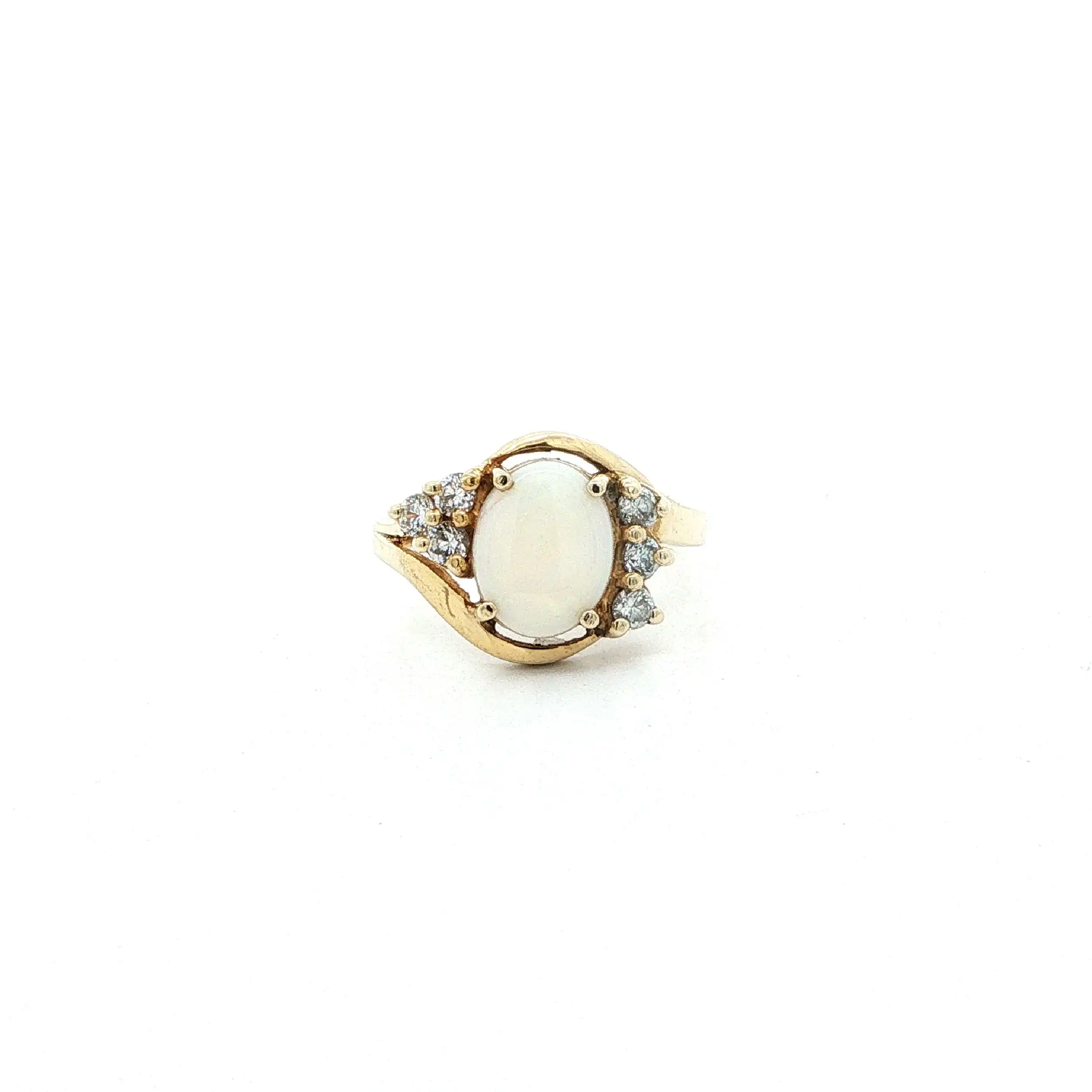 Ring Gelbgold mit Opal & Zirkonia