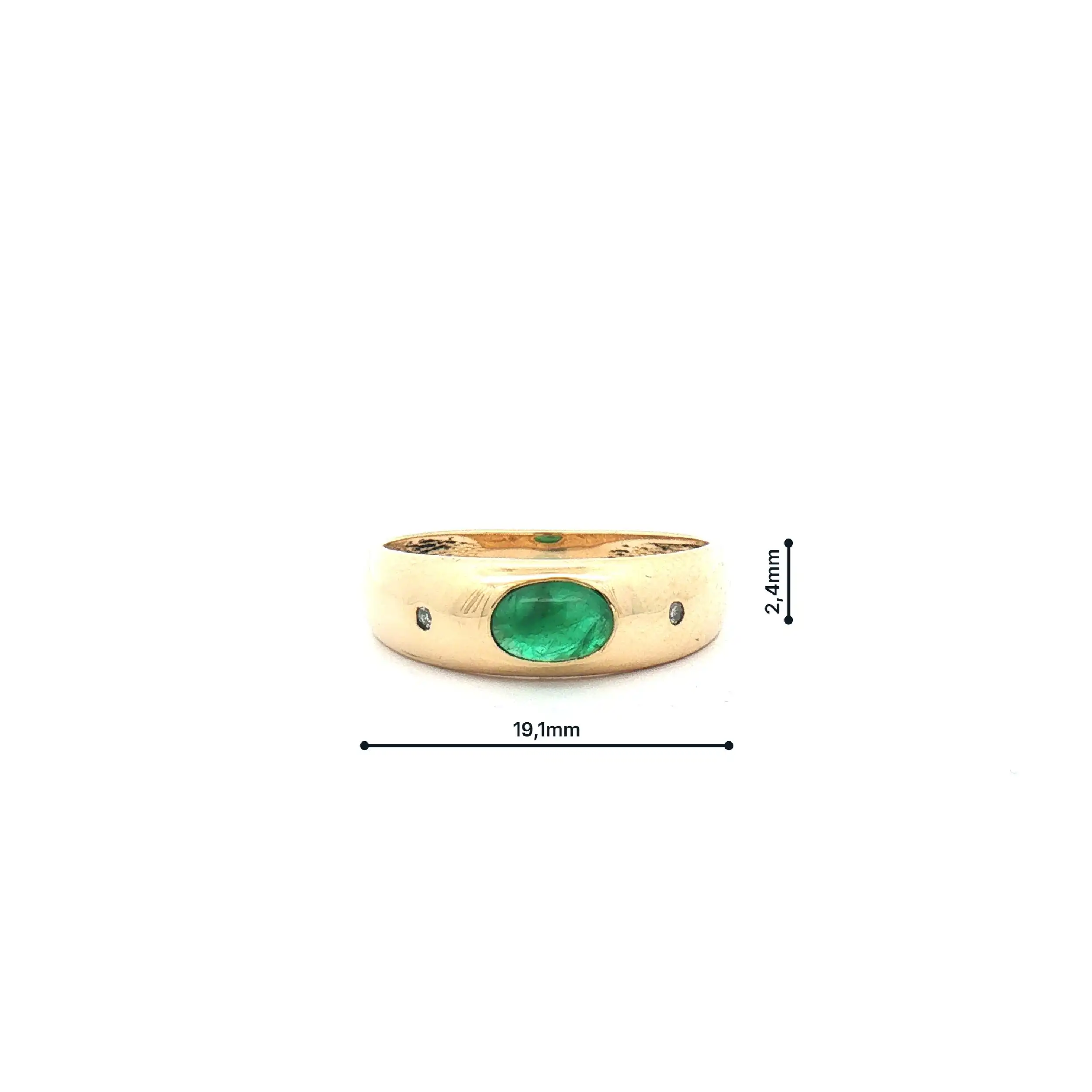Ring Gelbgold mit Brillanten und grünem Farbstein Ring Gelbgold mit Brillanten und grünem Farbstein
