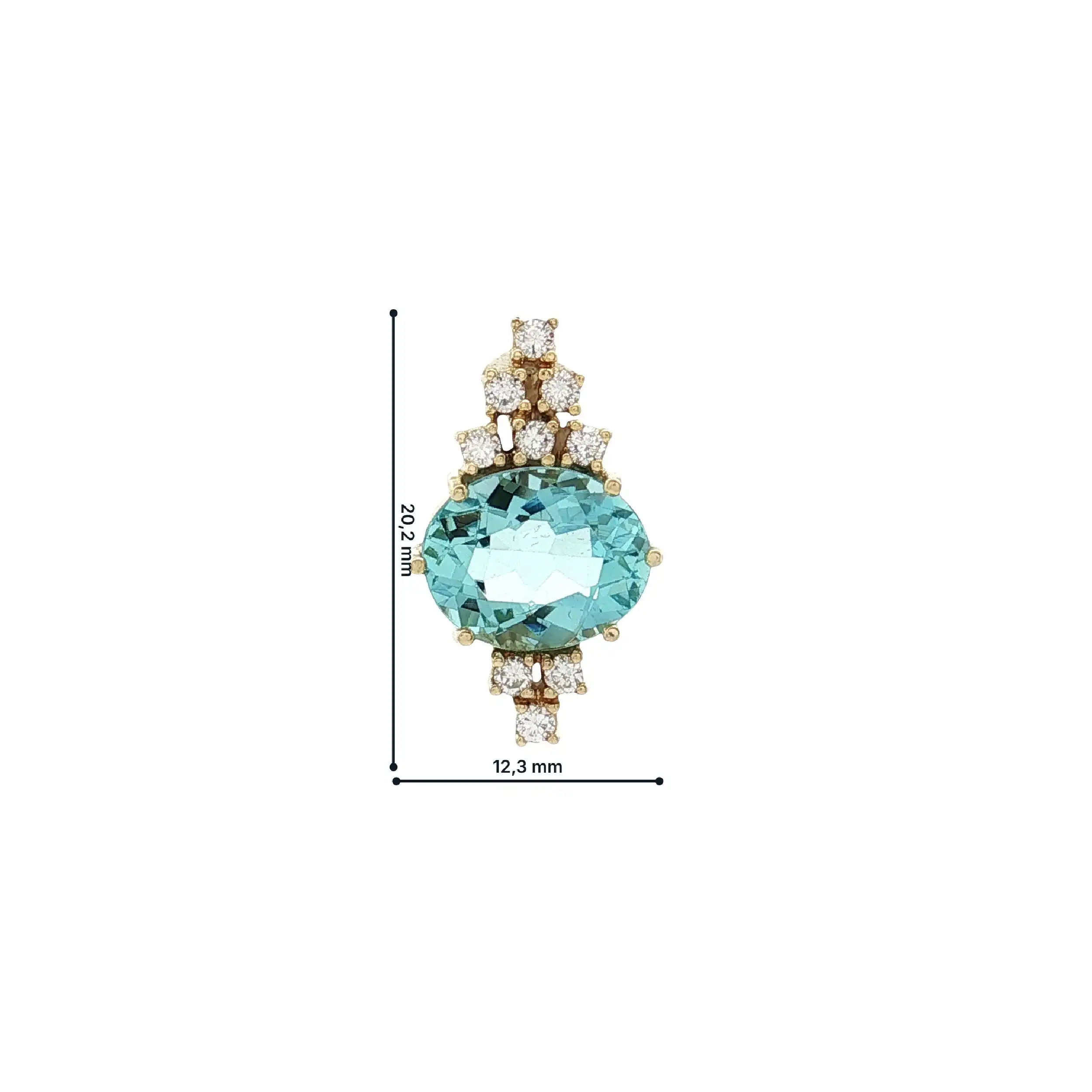 Anhänger Gelbgold mit Blautopas und Brillanten