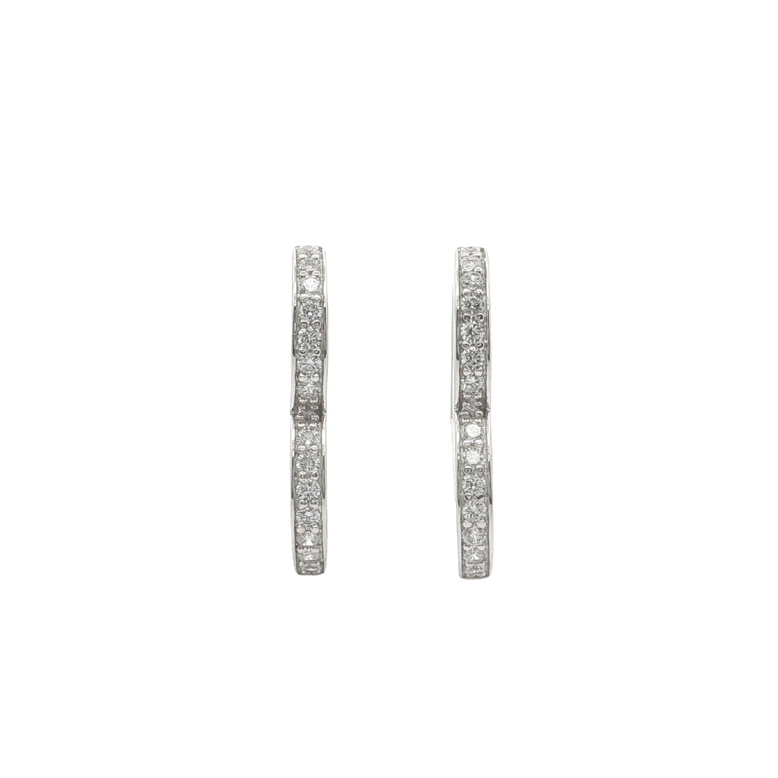 Silbercreolen Herz mit Zirkonia