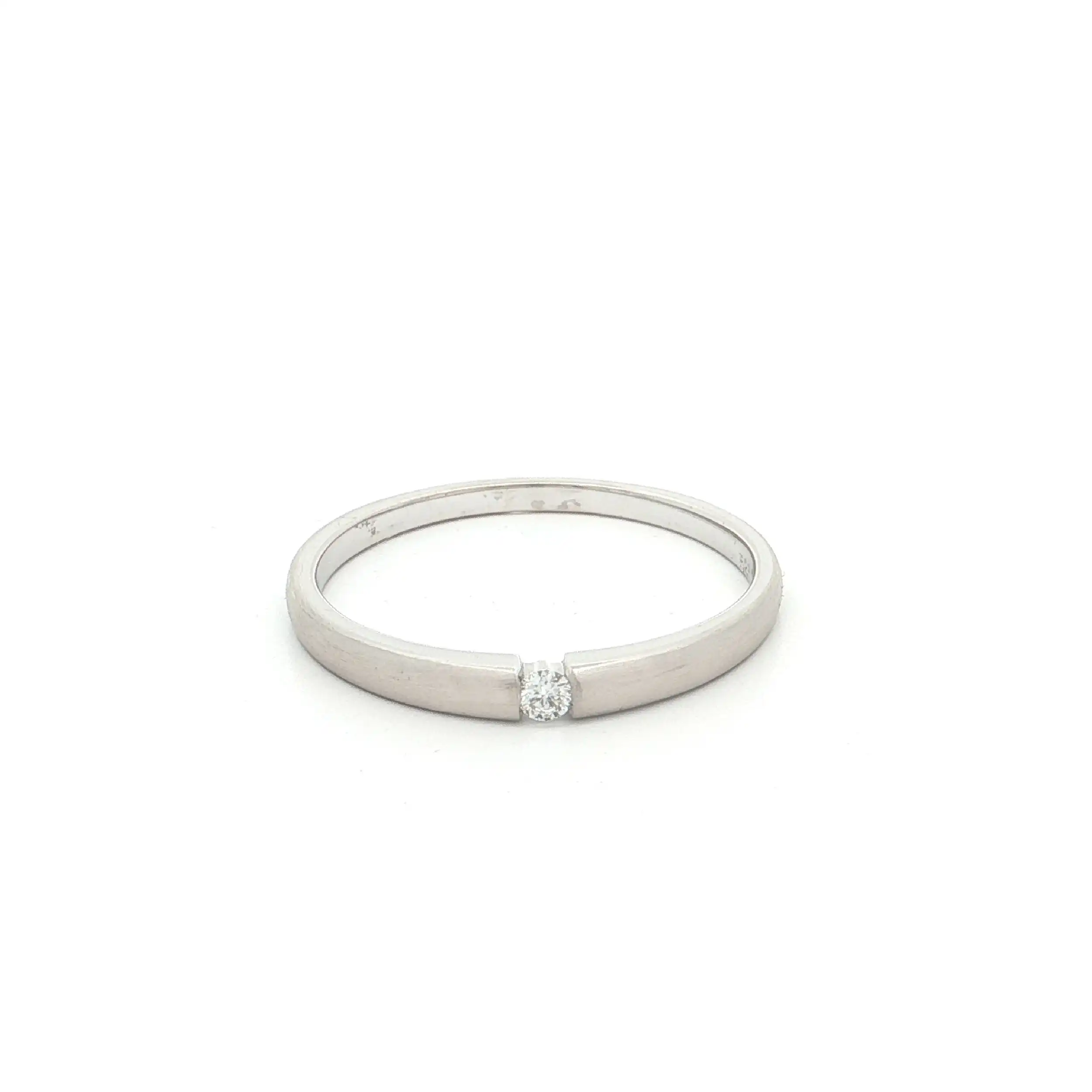 Ring Weißgold mattiert mit Brillant