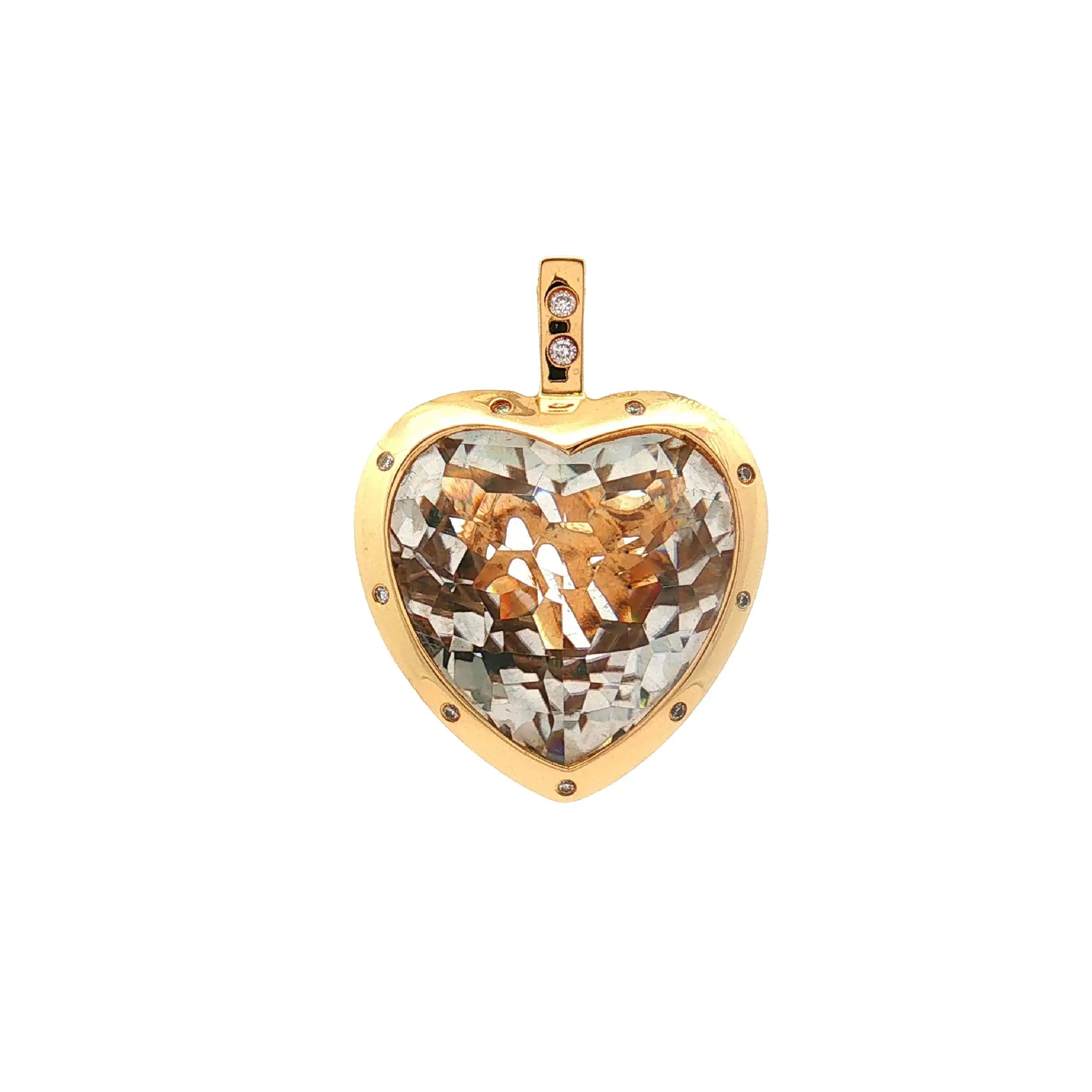 Anhänger Gelbgold Jette mit Bergkristall und Brillanten Anhänger Gelbgold Jette mit Bergkristall und Brillanten