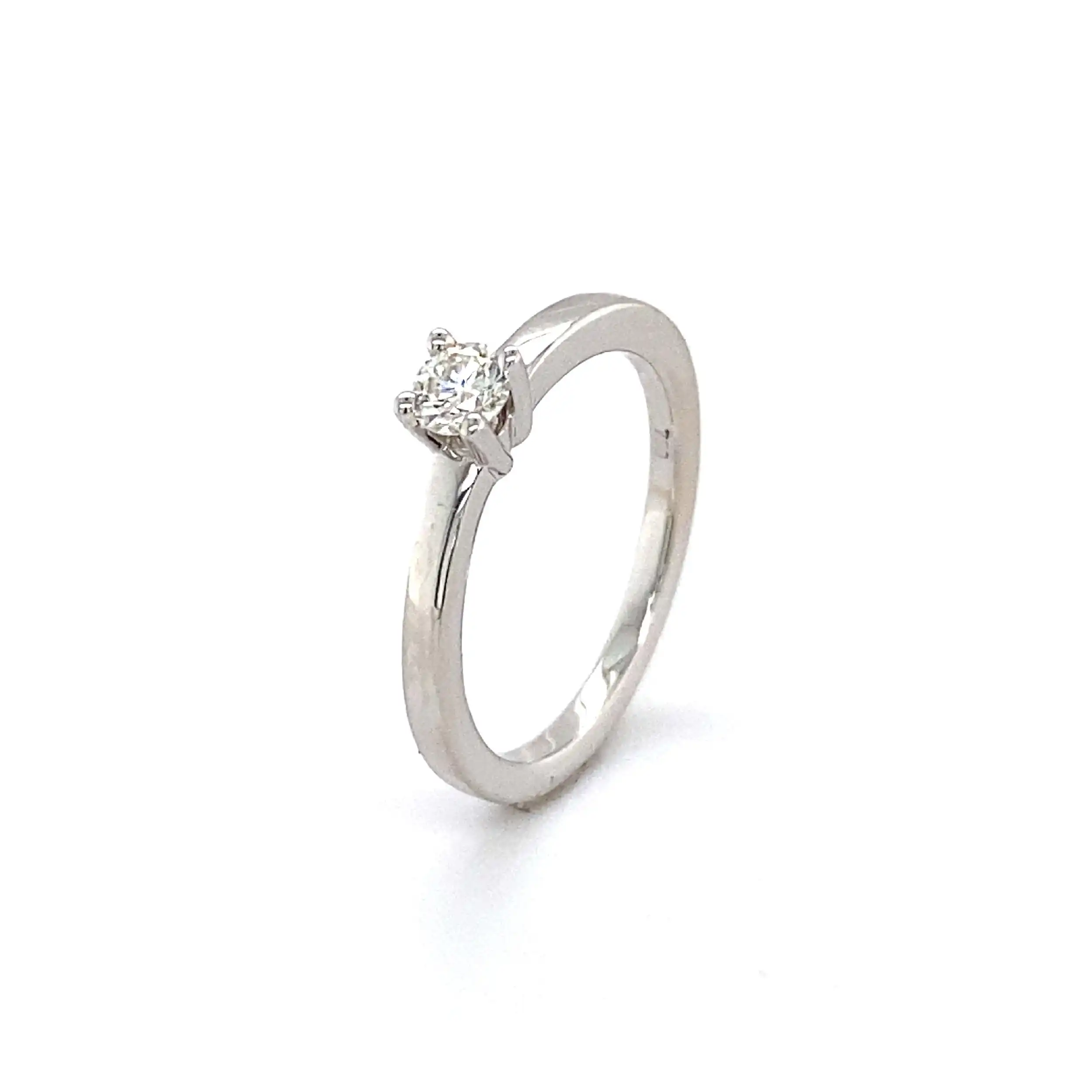 Ring Weißgold mit Brillant, mit 0,20 graviert Ring Weißgold mit Brillant, mit 0,20 graviert