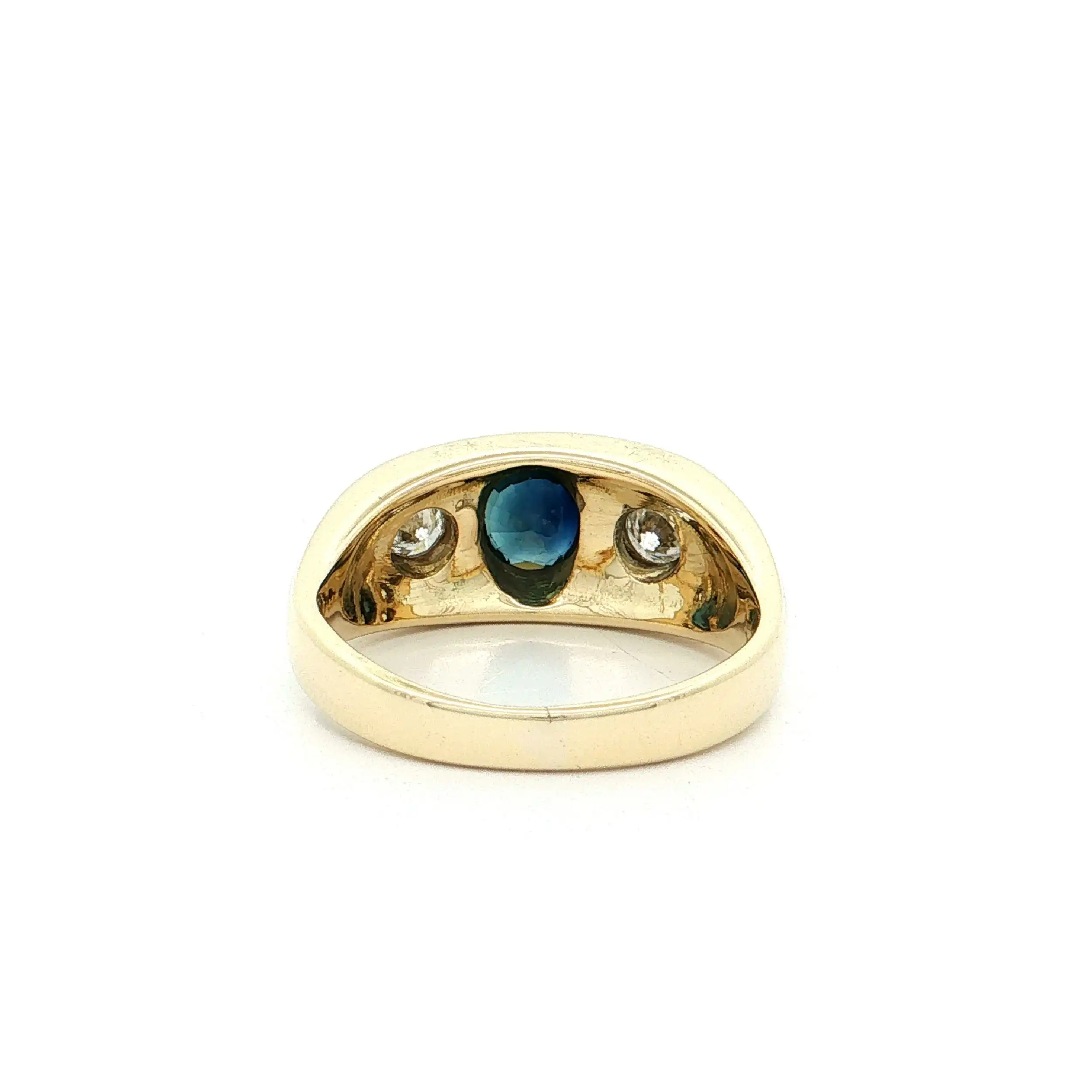 Bandring Gelbgold mit Brillanten und Saphir