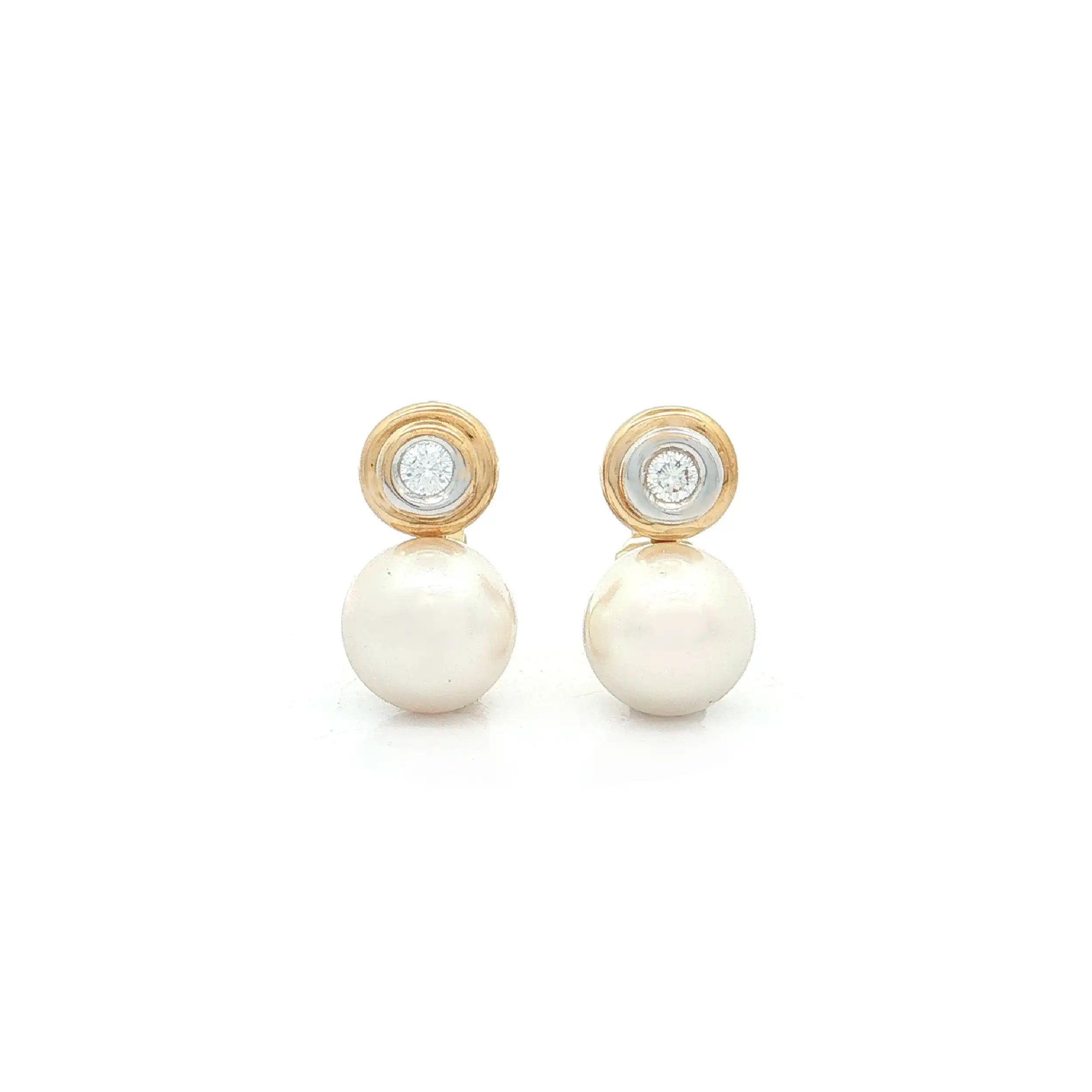 Ohrstecker Bicolor mit Perlen und Brillanten Ohrstecker Bicolor mit Perlen und Brillanten