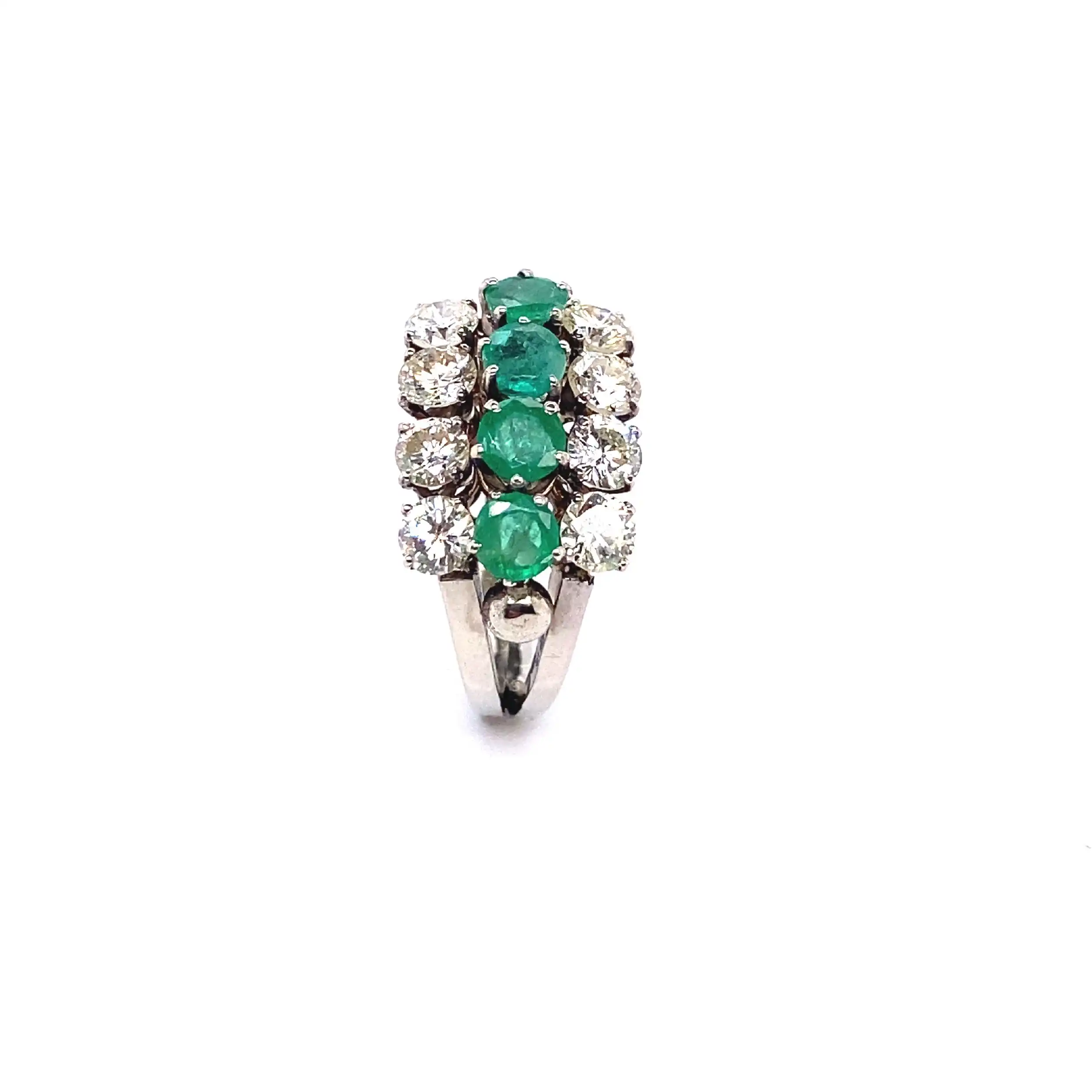 Ring Gelbgold mit Smaragd und Brillanten