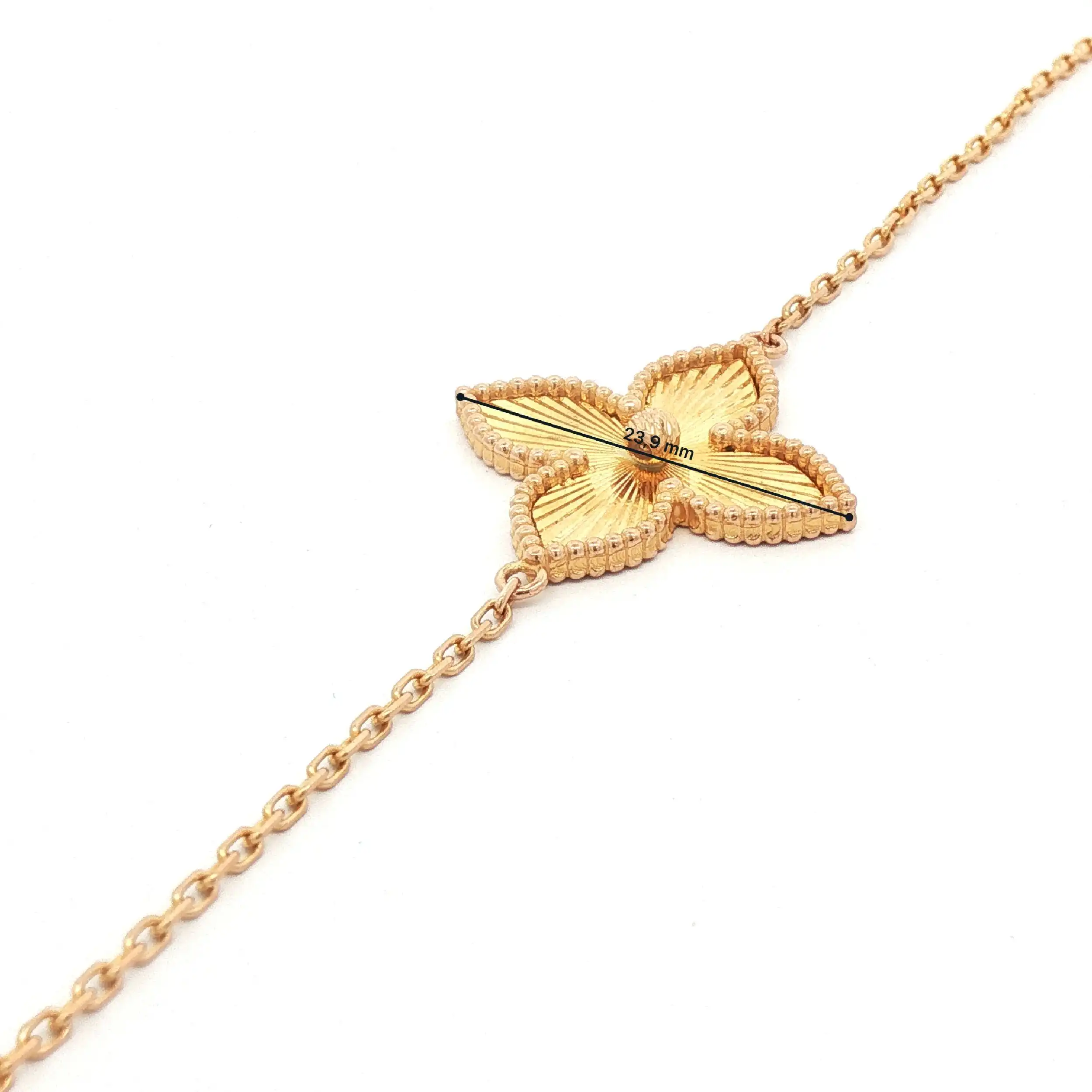 Ankerarmband Gelbgold mit Blume