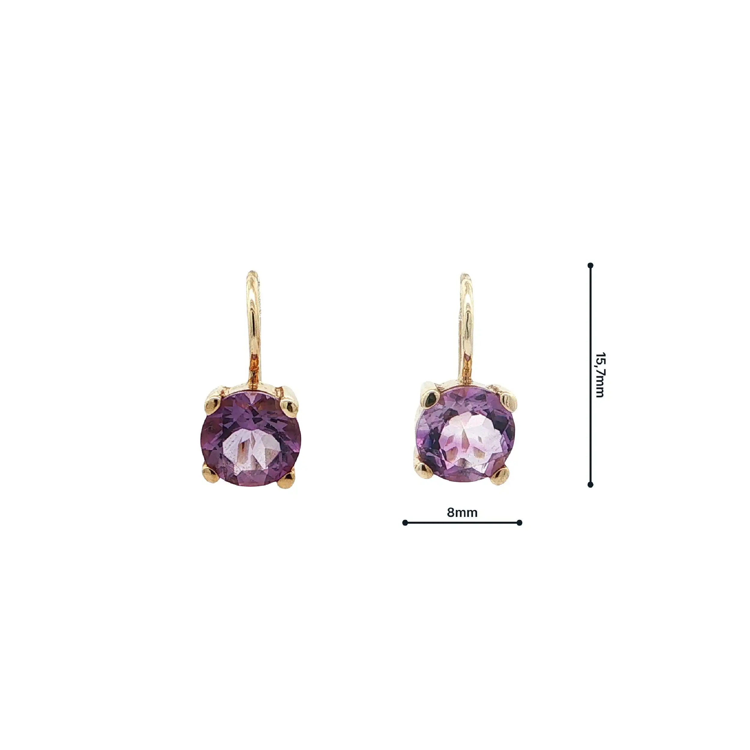 Ohrhänger Gelbgold mit Amethyst