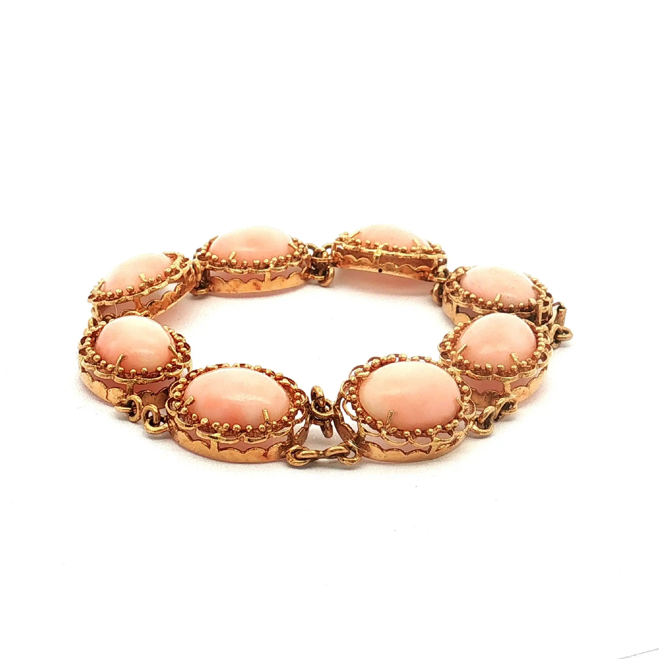 Armband Gelbgold mit Engelshautkoralle Armband Gelbgold mit Engelshautkoralle