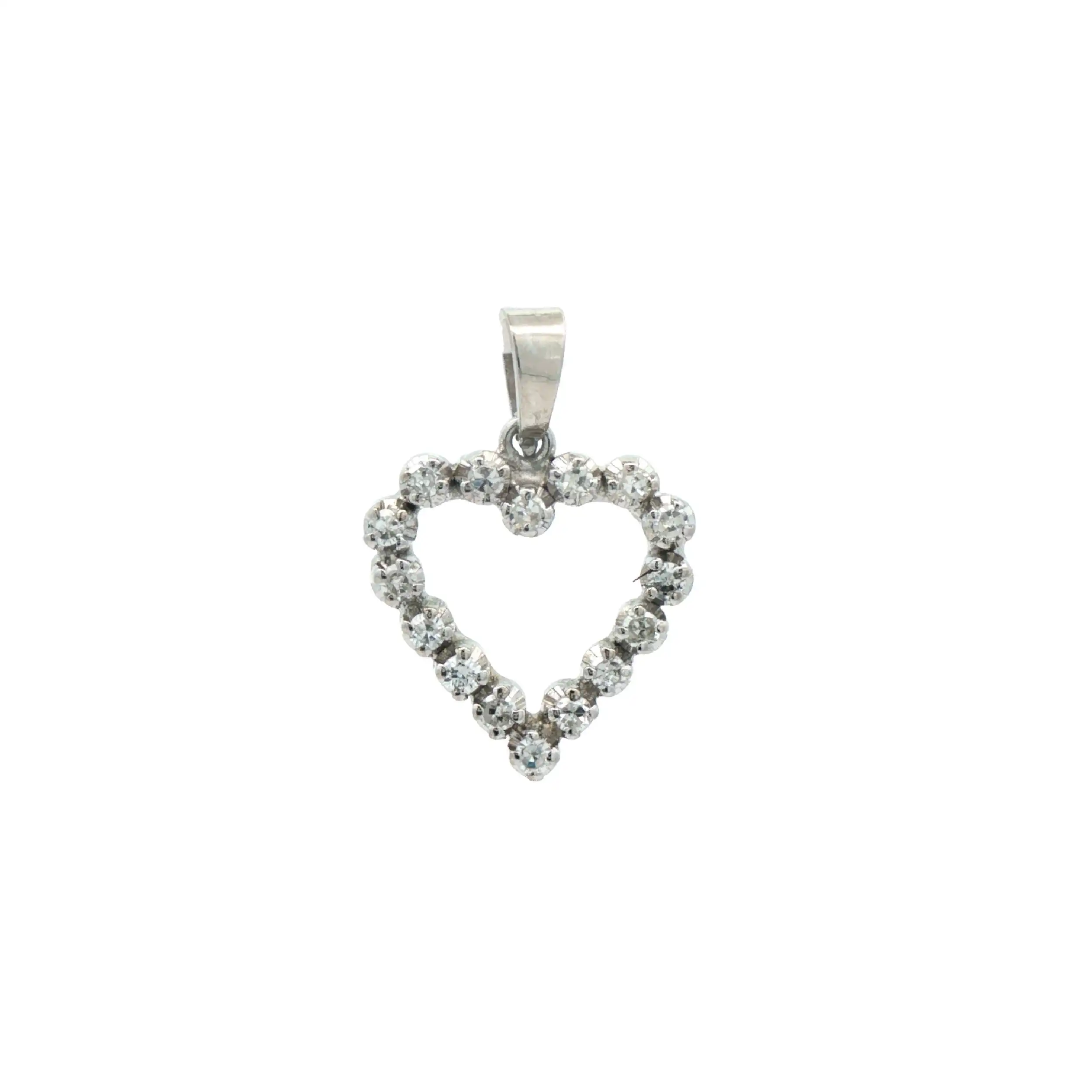 Anhänger Weißgold Herz mit Diamanten Anhänger Weißgold Herz mit Diamanten
