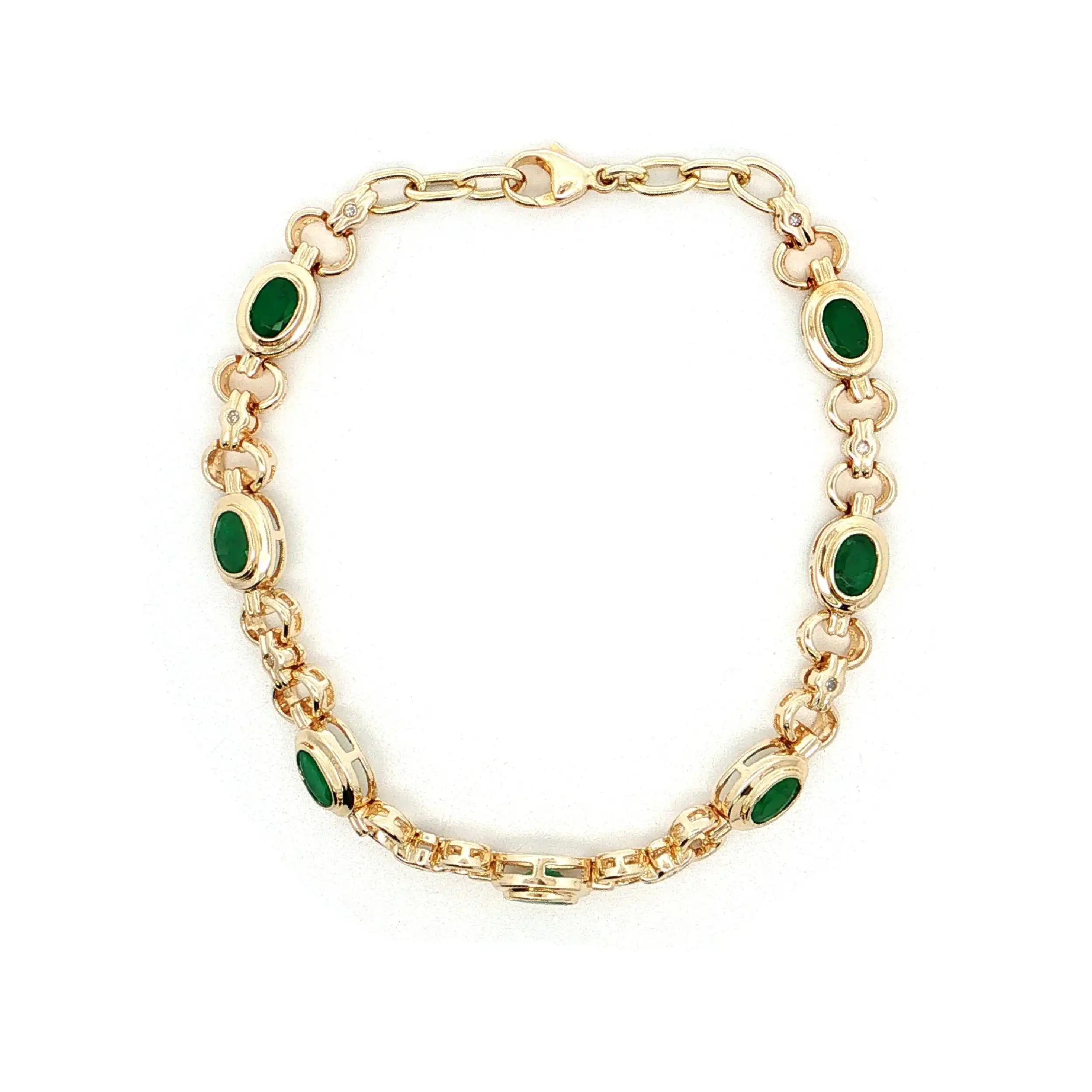 Armband Gelbgold mit Smaragden und Diamanten Armband Gelbgold mit Smaragden und Diamanten