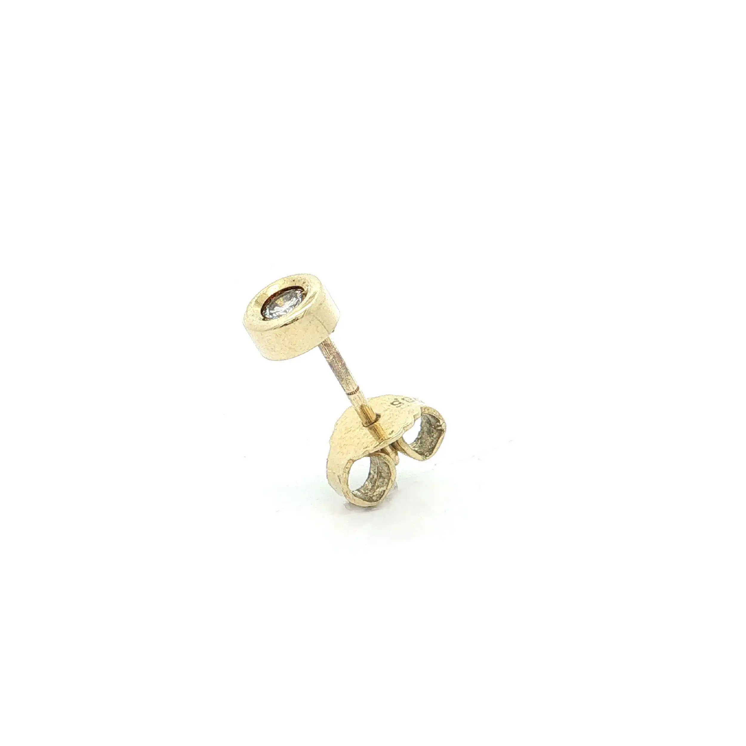 Einzelner Ohrstecker Gelbgold mit Brillant