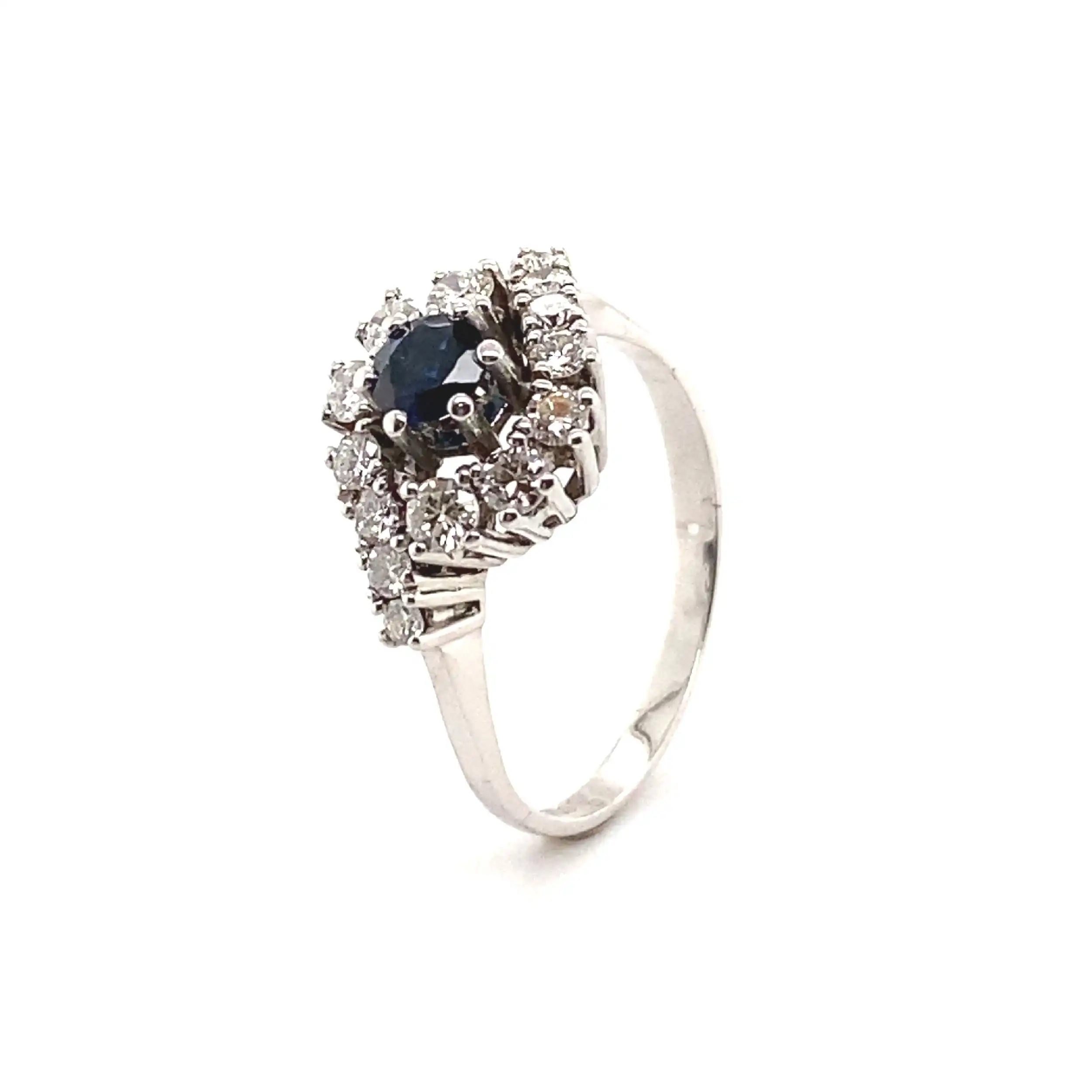 Ring Weißgold mit Saphir & Brillanten