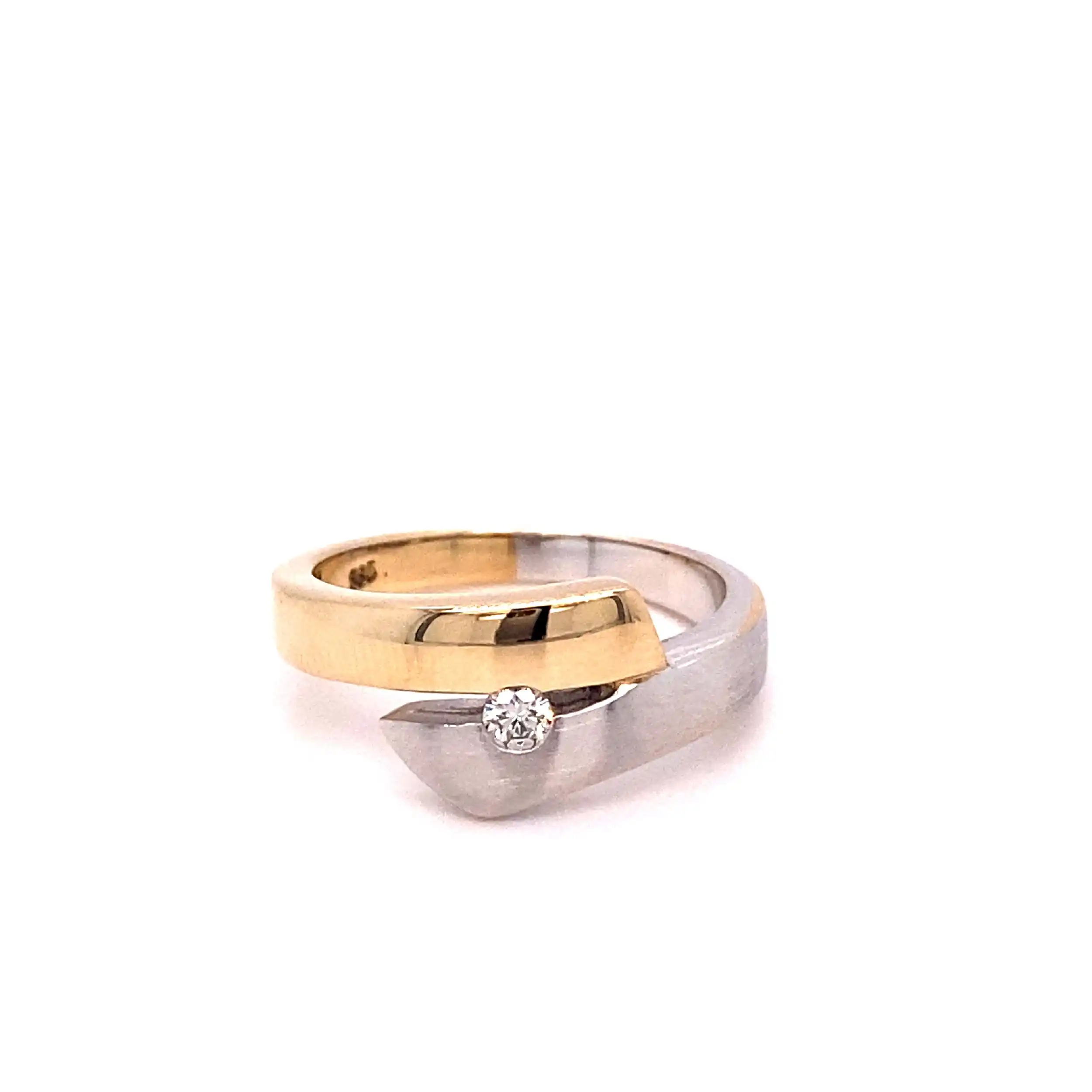 Ring Bicolor mit Solitär Brillant Ring Bicolor mit Solitär Brillant