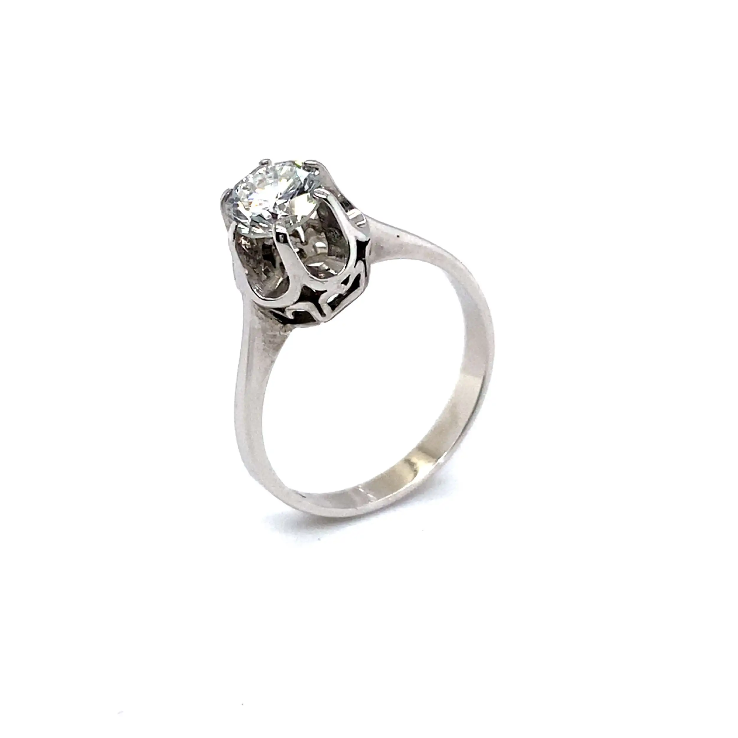 Ring Weißgold mit Solitär Brillant, graviert mit 1,00ct Ring Weißgold mit Solitär Brillant, graviert mit 1,00ct