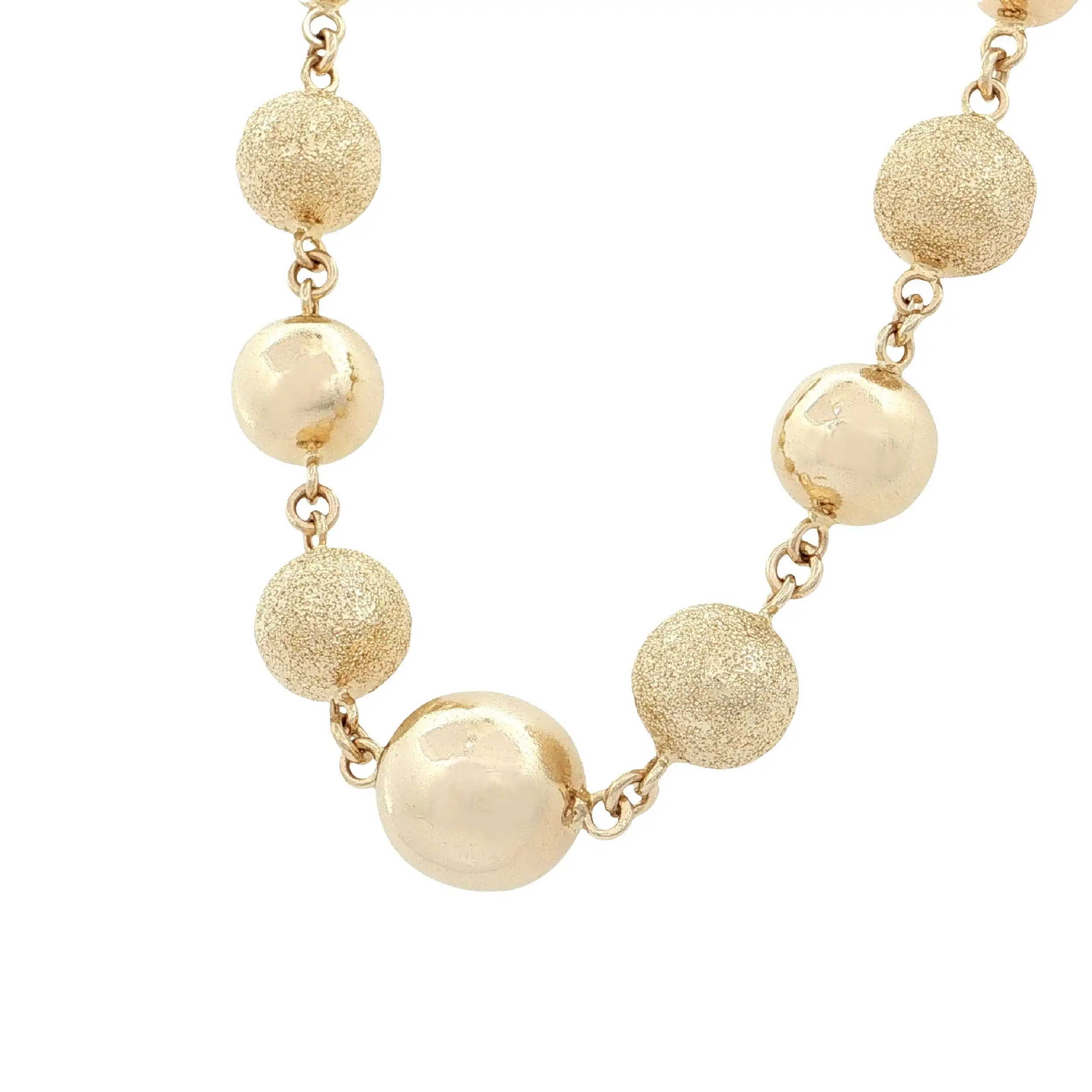 Kette Gelbgold mit Kugeln Halbmattiert