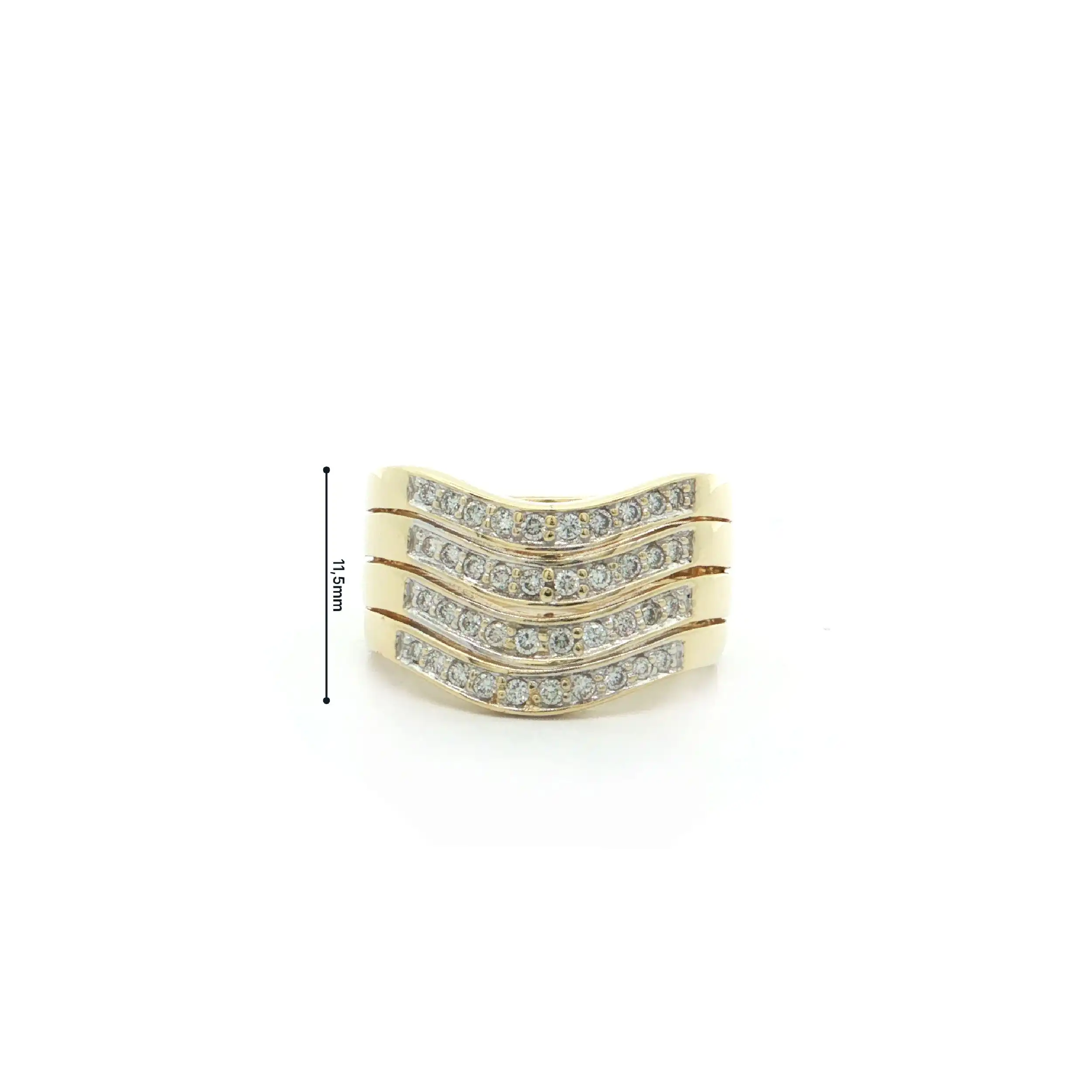 Ring Bicolor mit Brillanten, graviert mit 0,40ct