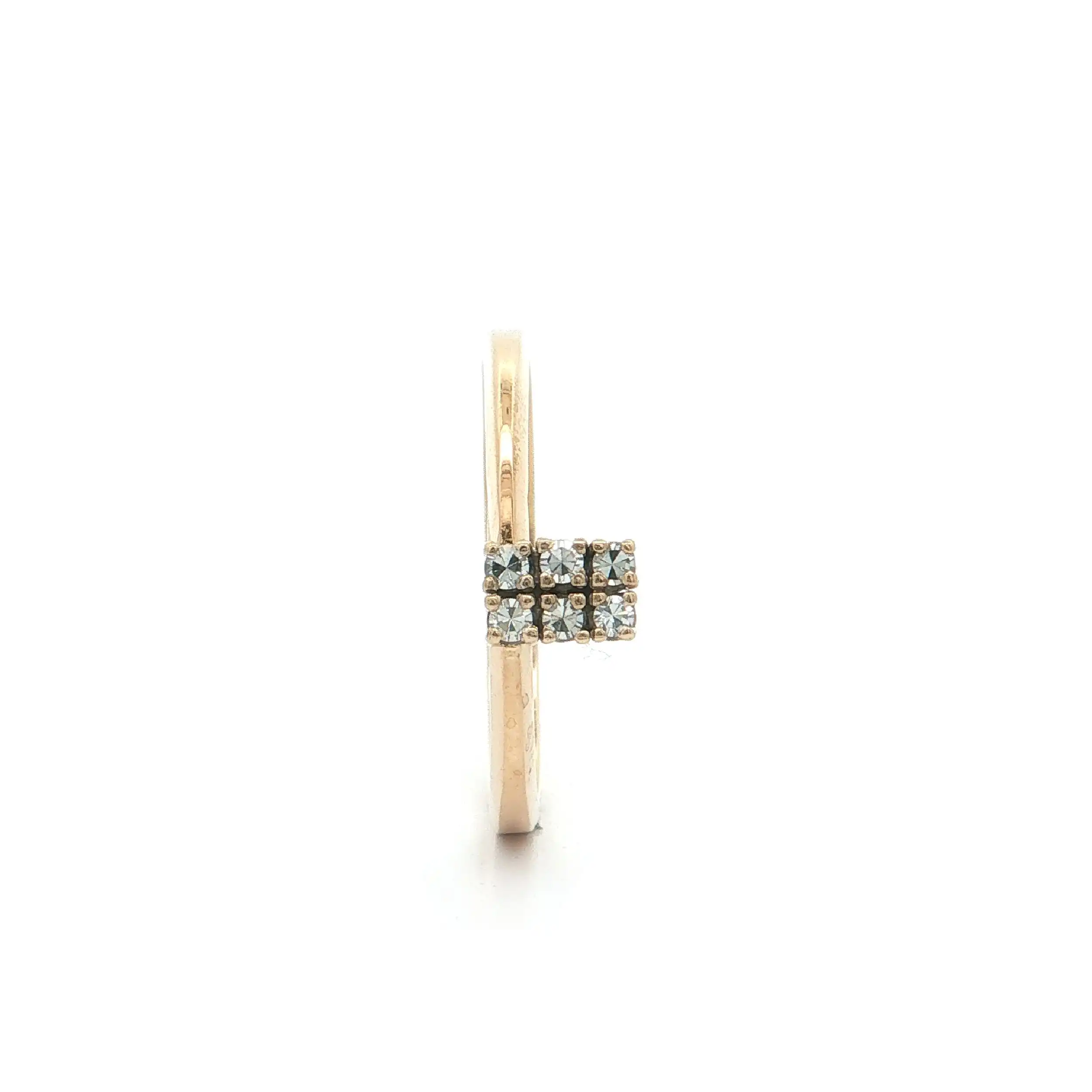 Ring Gelbgold mit Diamanten, graviert mit 0,12ct