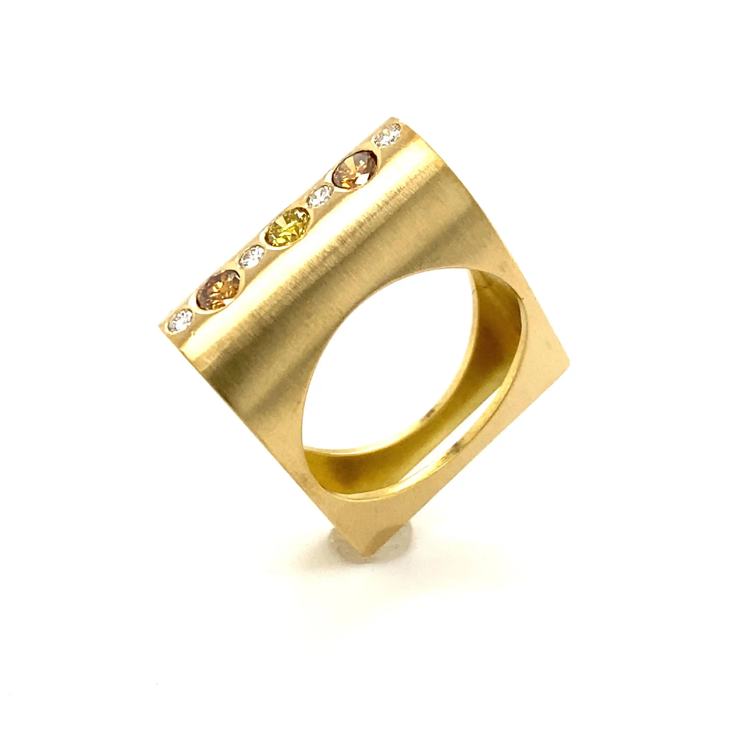 Ring Gelbgold mit Fancy-Brillanten