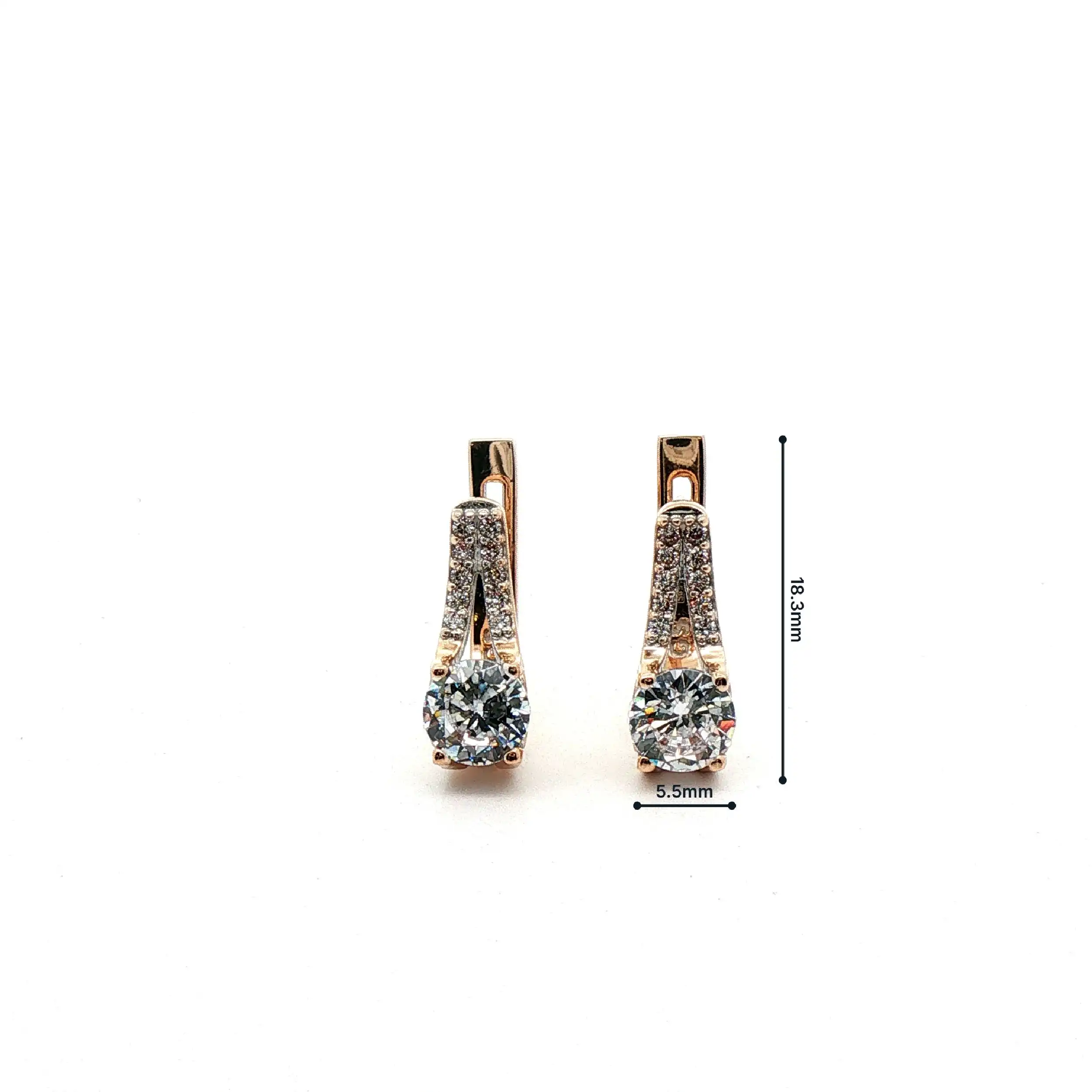 Ohrstecker Rotgold mit Zirkonia Ohrstecker Rotgold mit Zirkonia