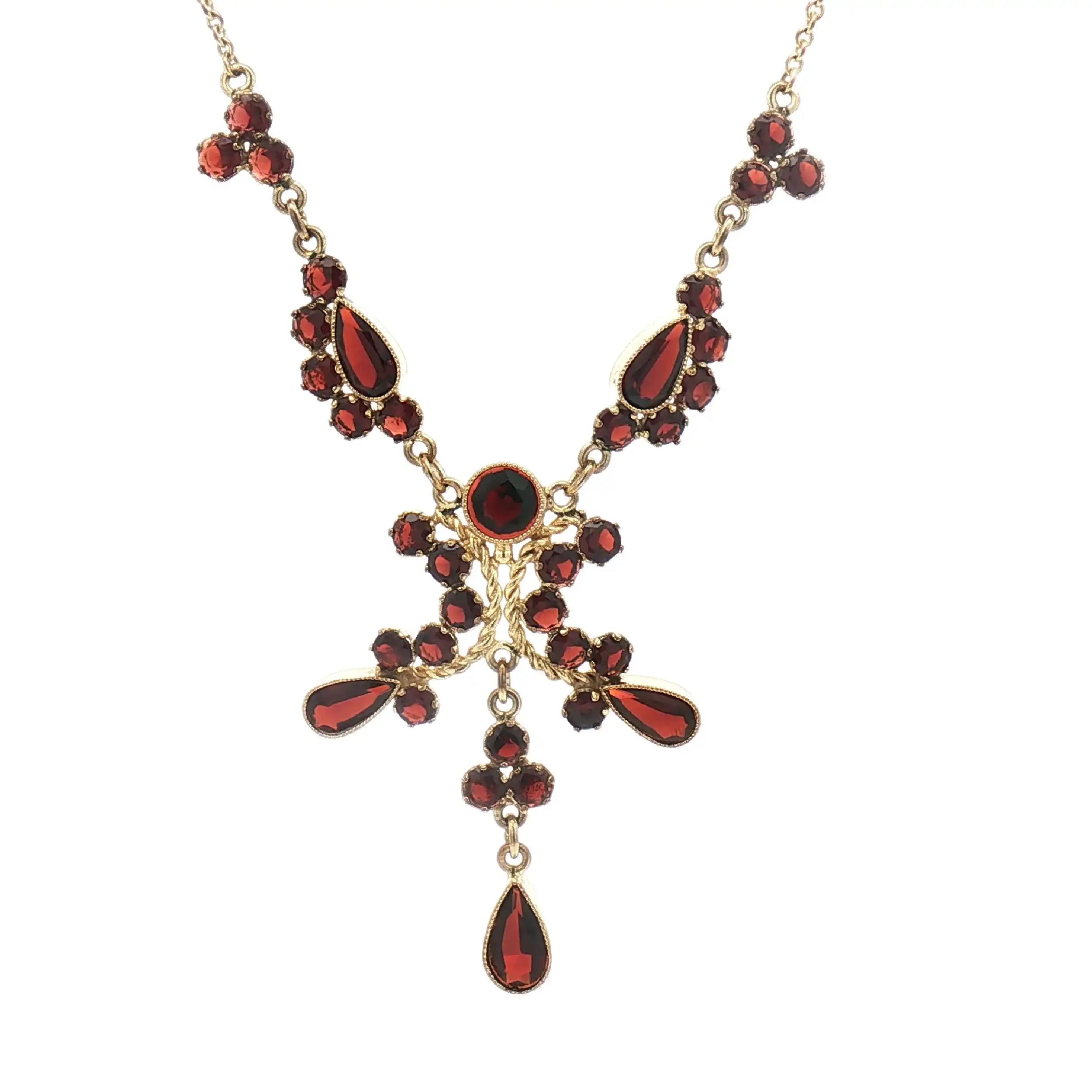 Collier Gelbgold mit Granat