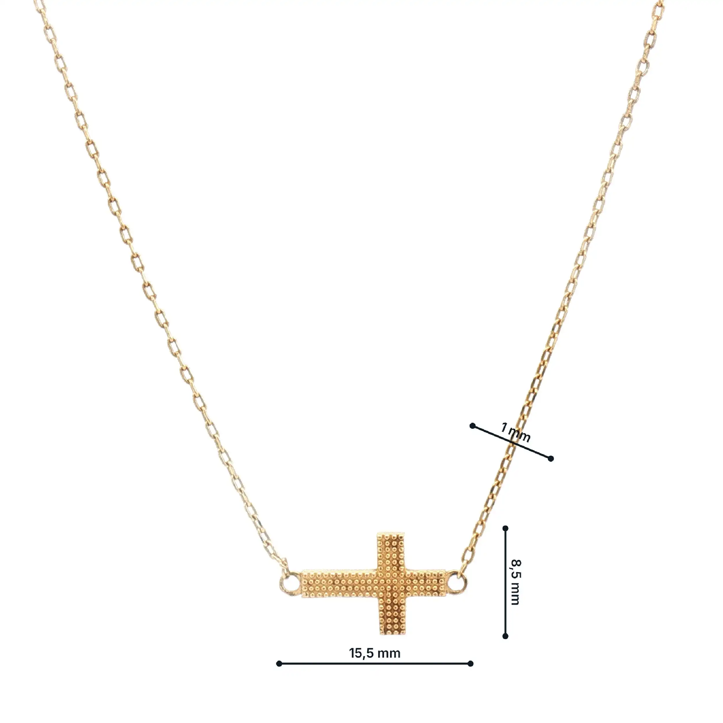 Ankerkette Gelbgold mit Kreuzanhänger Ankerkette Gelbgold mit Kreuzanhänger