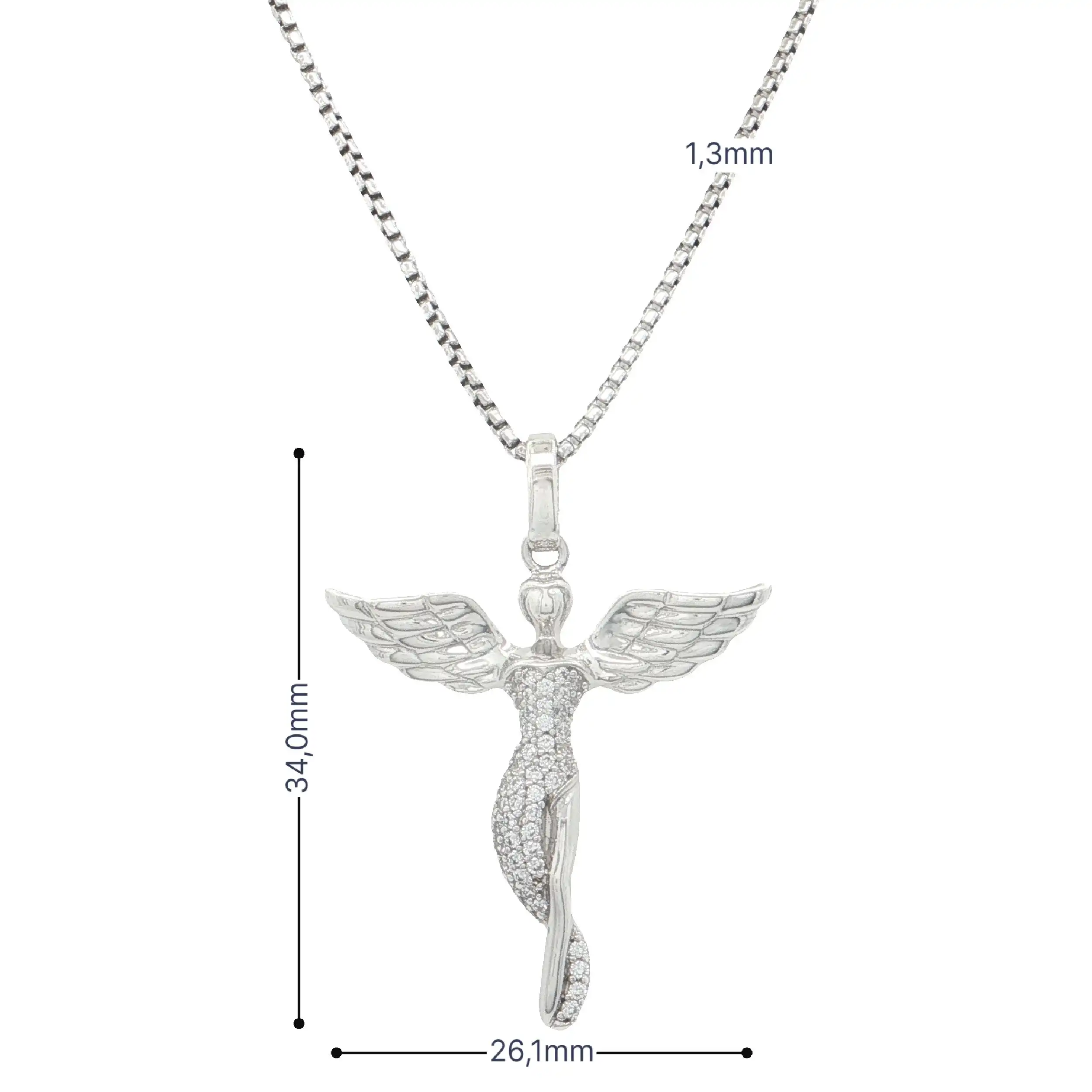 Kette Silber mit Anhänger "Engel" mit Zirkonia Kette Silber mit Anhänger "Engel" mit Zirkonia