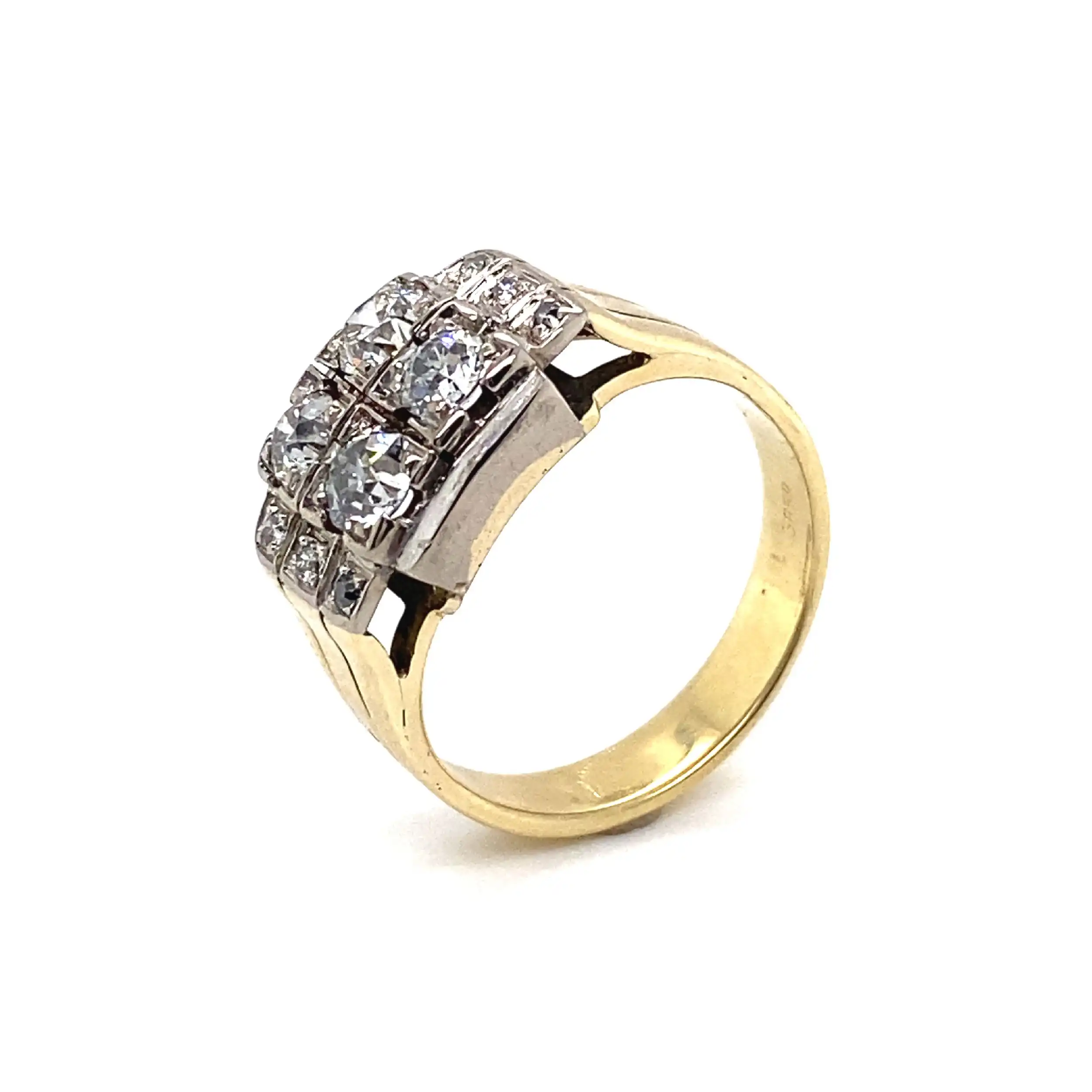 Ring Bicolor mit Diamanten im Altschliff Ring Bicolor mit Diamanten im Altschliff
