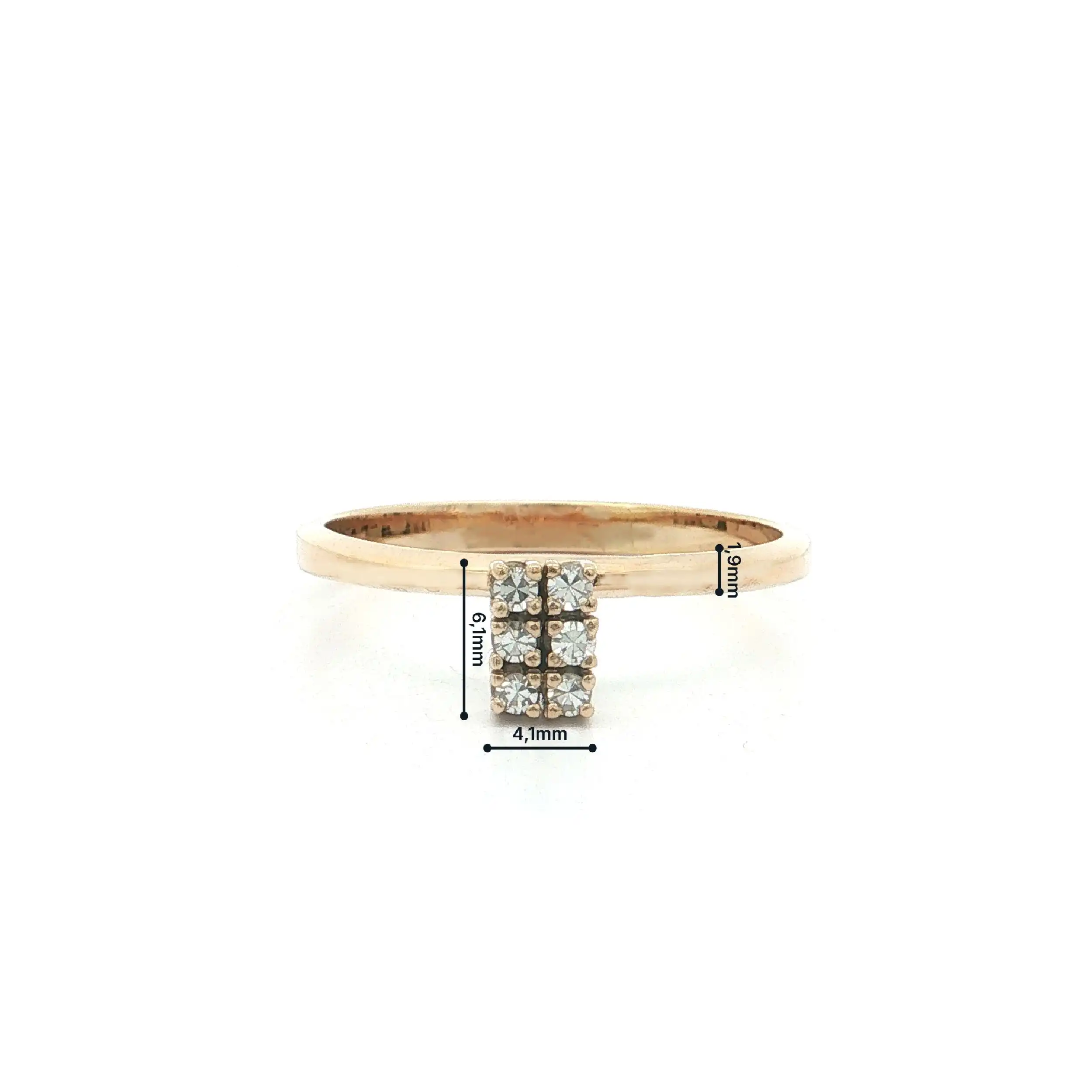 Ring Gelbgold mit Diamanten, graviert mit 0,12ct
