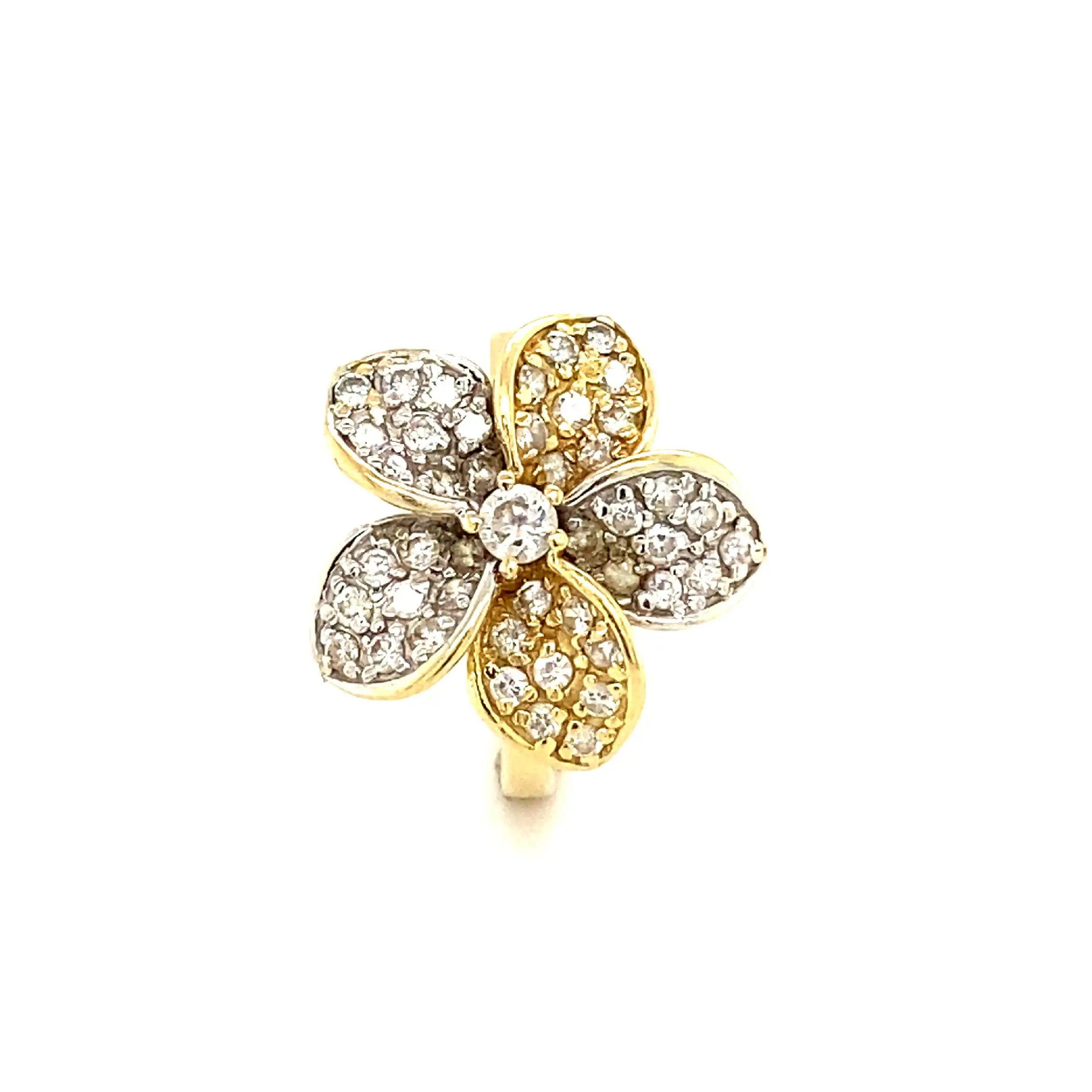 Ring Bicolor Blumenmuster mit Zirkonia Ring Bicolor Blumenmuster mit Zirkonia