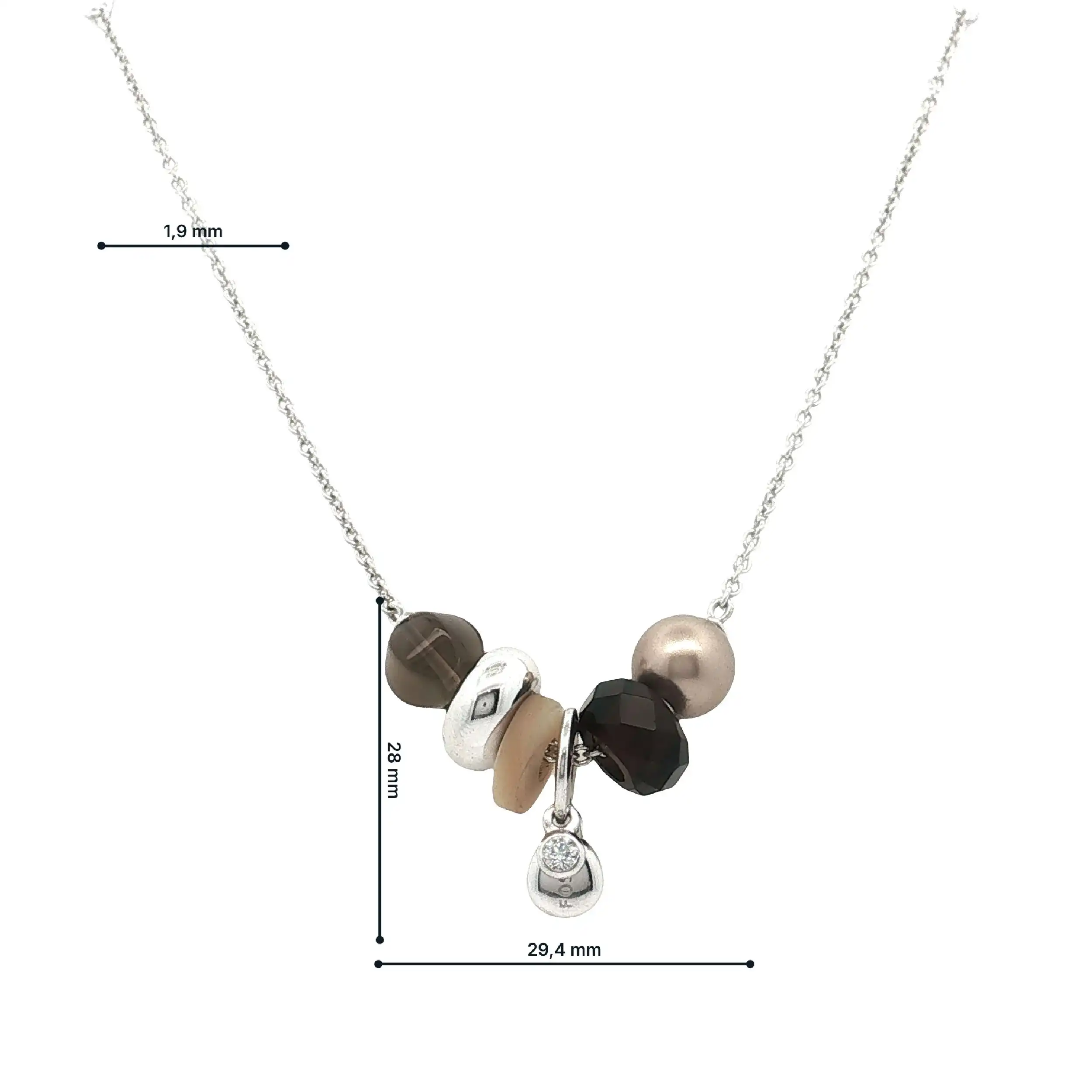 Collier Fossil Silber mit braunen Steinen Collier Fossil Silber mit braunen Steinen