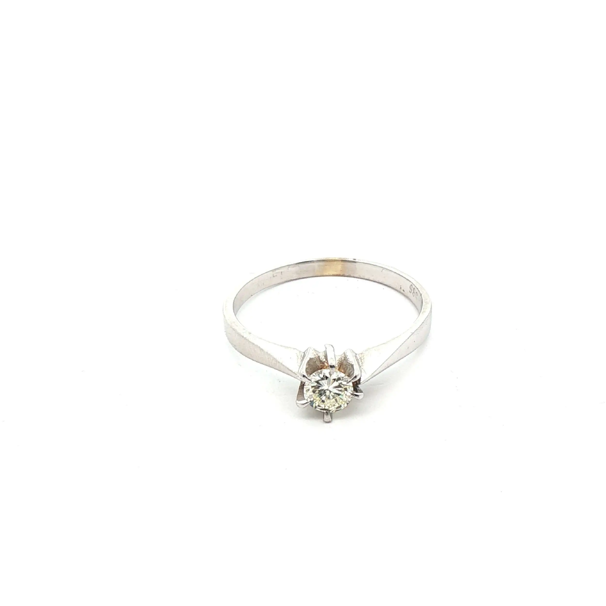 Ring Weißgold mit Brillant, graviert mit 0.25ct Ring Weißgold mit Brillant, graviert mit 0.25ct