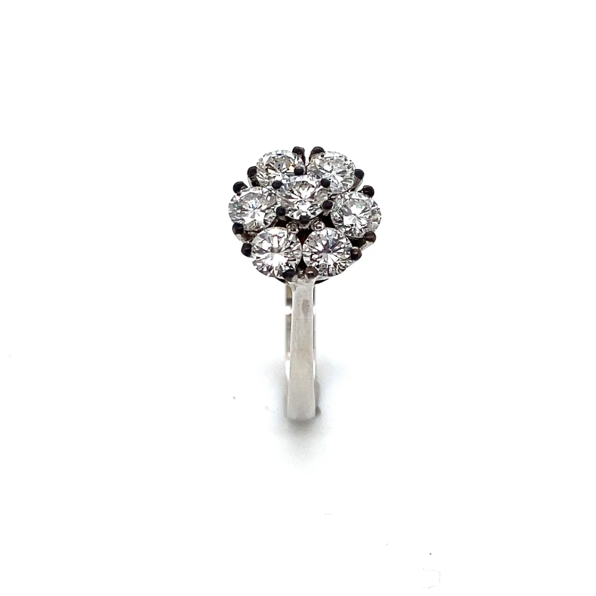 Ring Weißgold Blume mit 7 Brillanten Ring Weißgold Blume mit 7 Brillanten